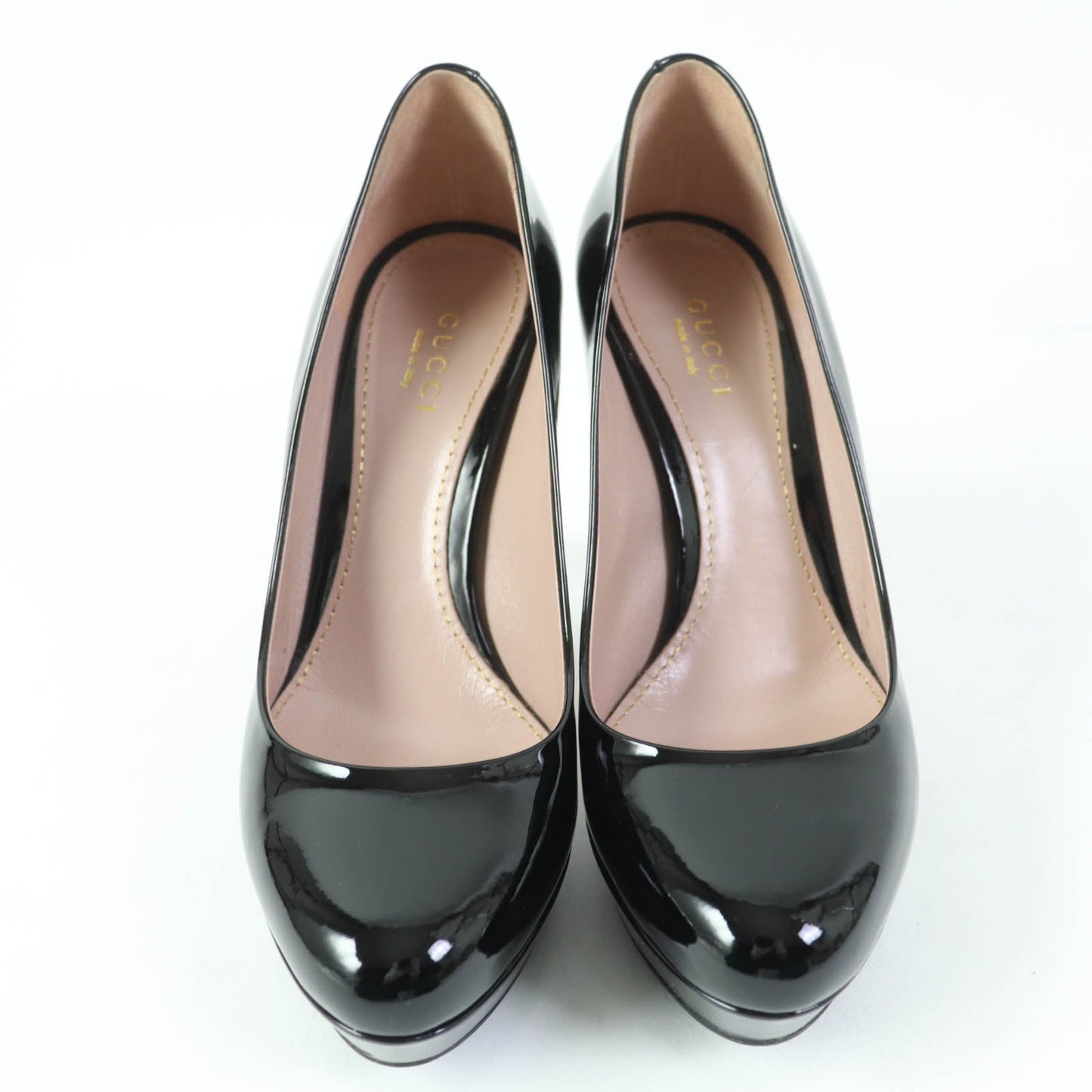 Luxury Gucci Trending 2025 Patent Leather Pumps Black 35.5