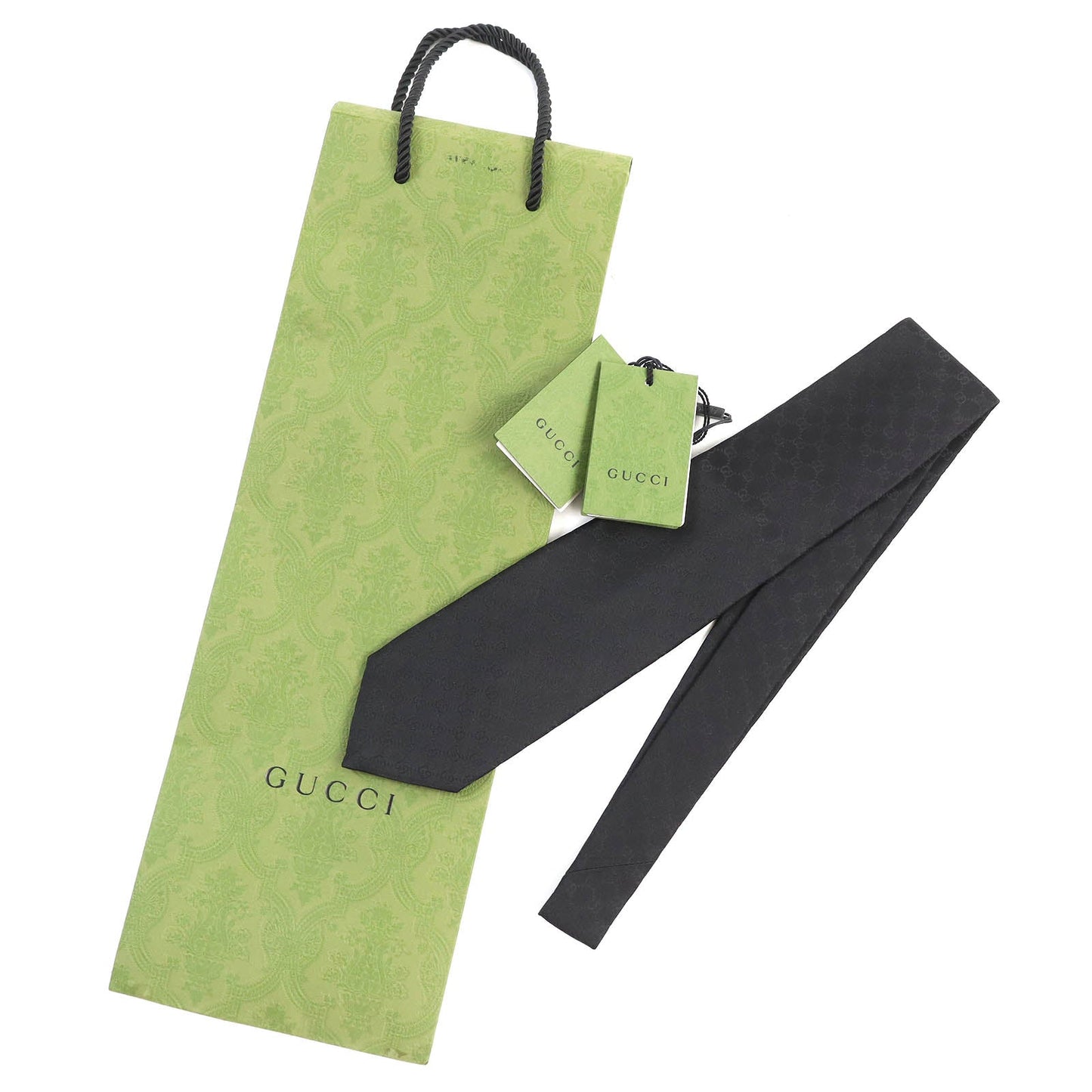 Luxury Gucci Trending 2025 Silk GG Pattern Tie Black 456520