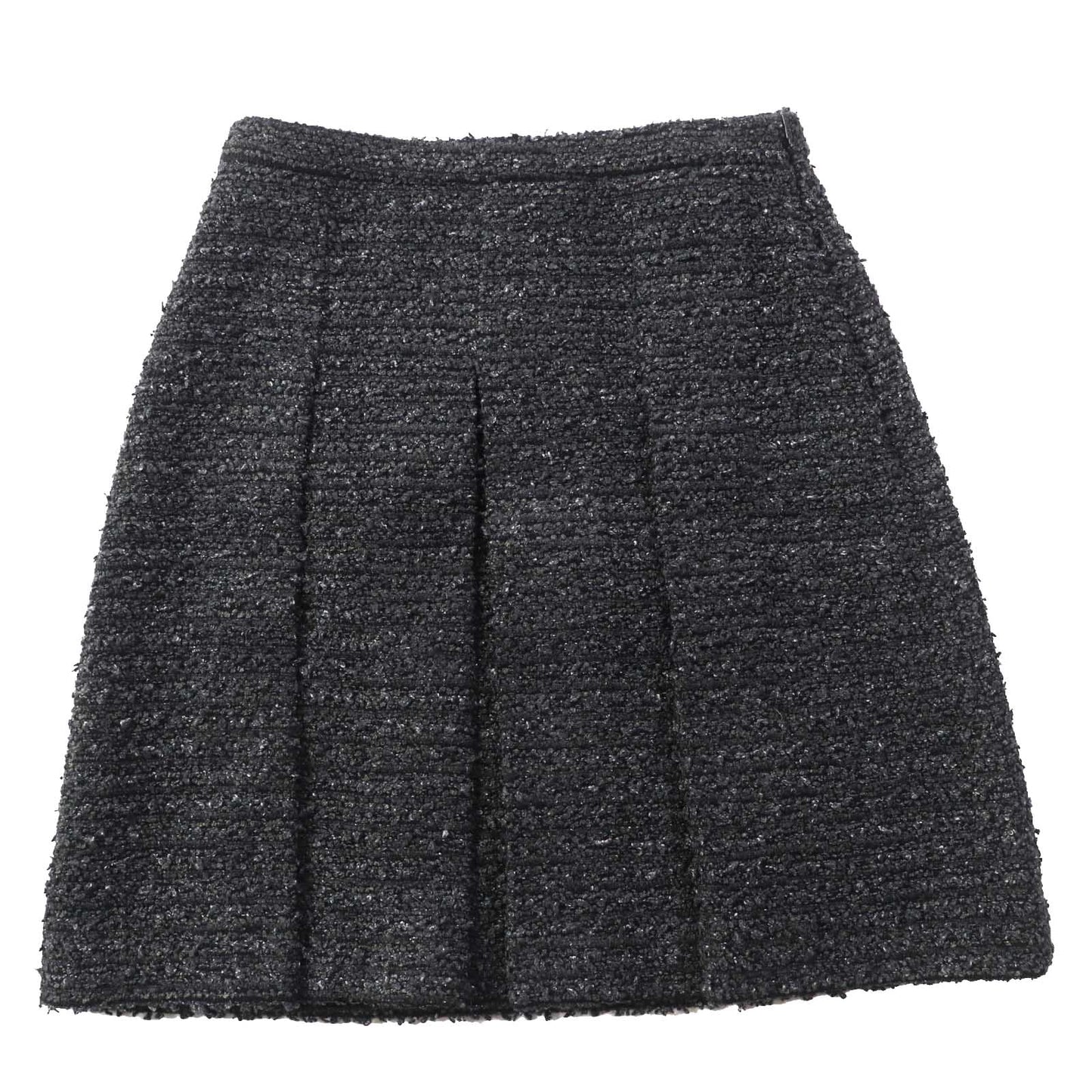 Luxury Gucci Trending 2025 Tweed Skirt Dark Gray Black 38 Women