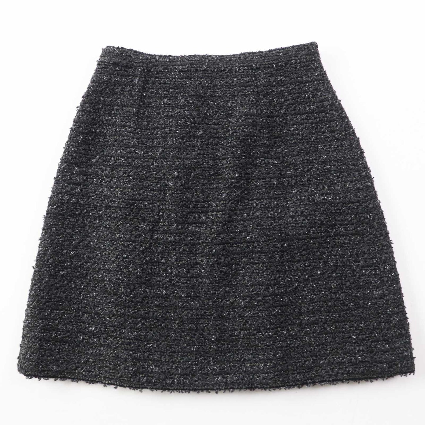 Luxury Gucci Trending 2025 Tweed Skirt Dark Gray Black 38 Women