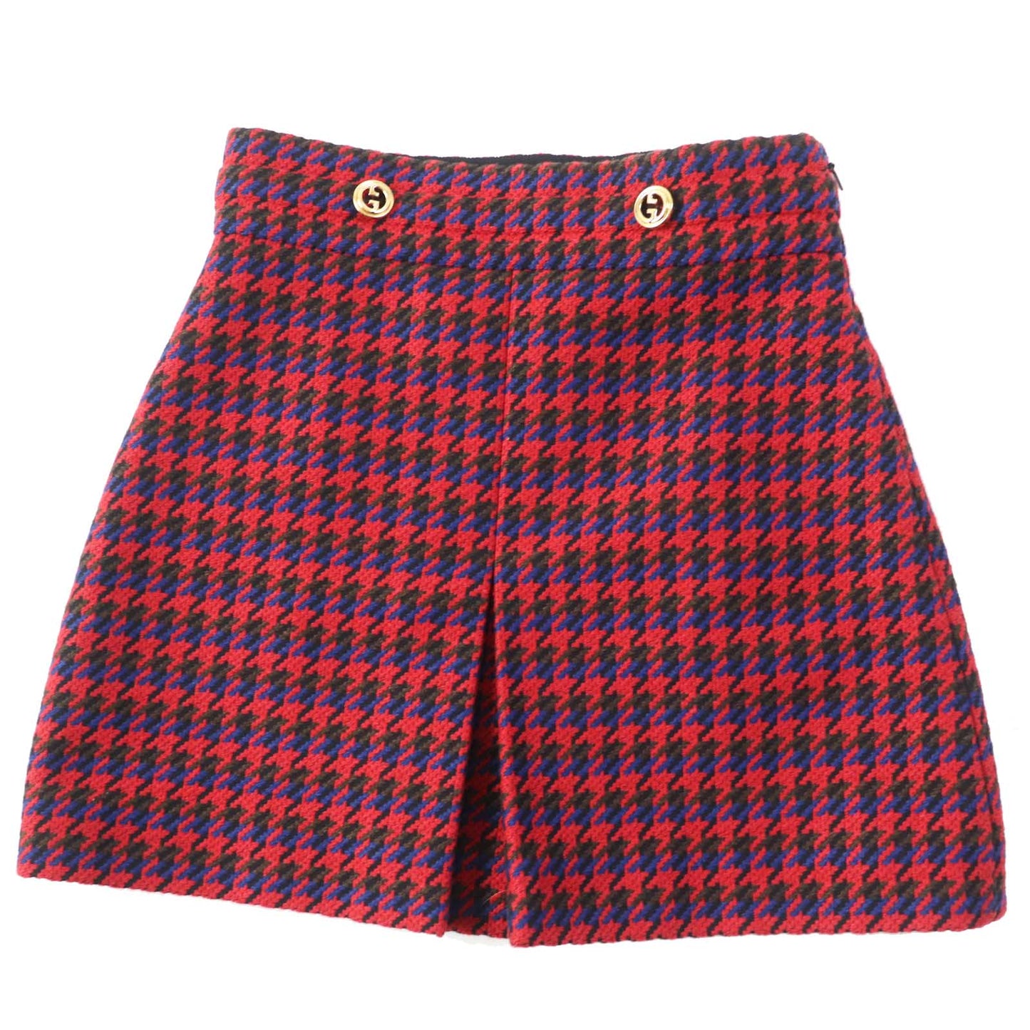 Luxury Gucci Trending 2025 Wool Nylon Houndstooth Skirt 40 Women