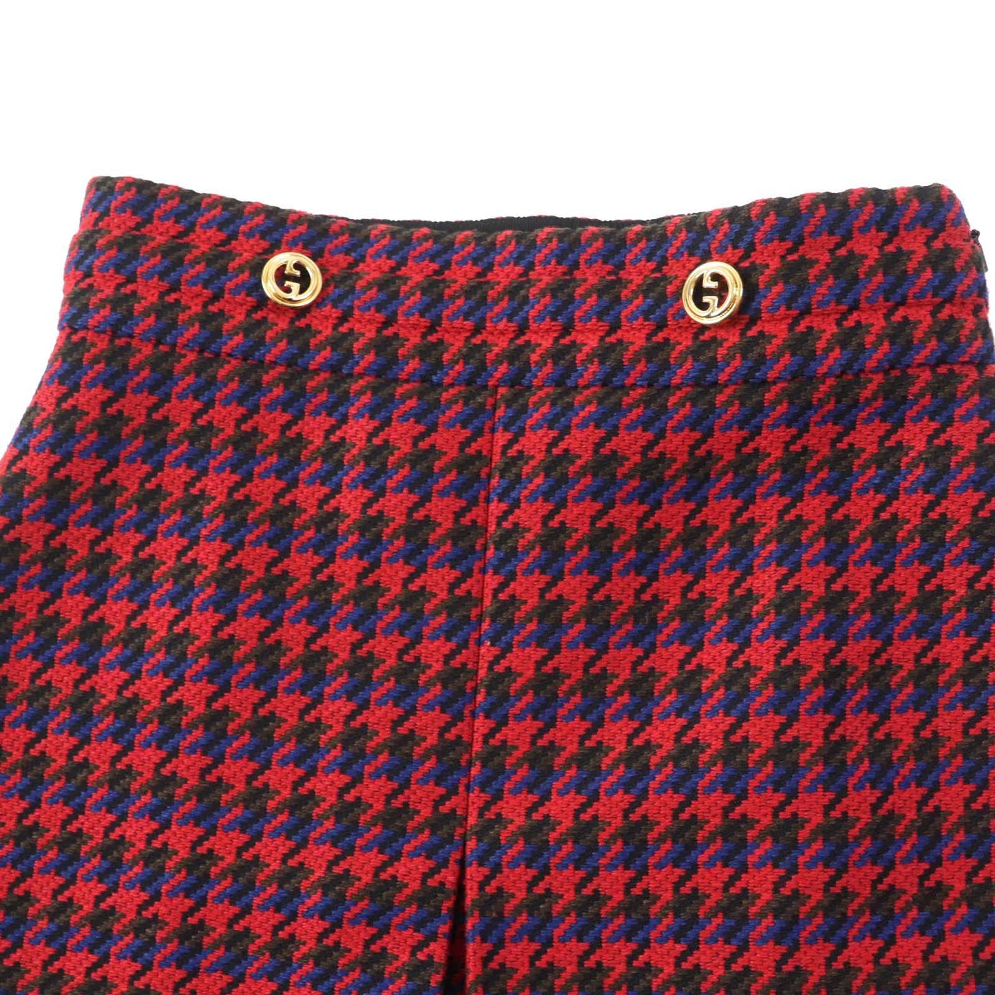 Luxury Gucci Trending 2025 Wool Nylon Houndstooth Skirt 40 Women