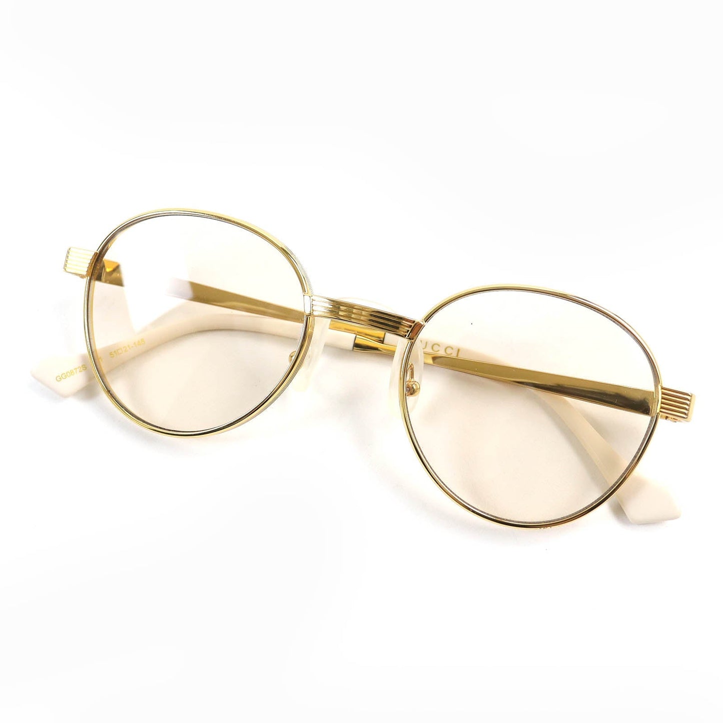 Luxury Gucci Trending 2025 GG0872S Sunglasses Gold Off-white