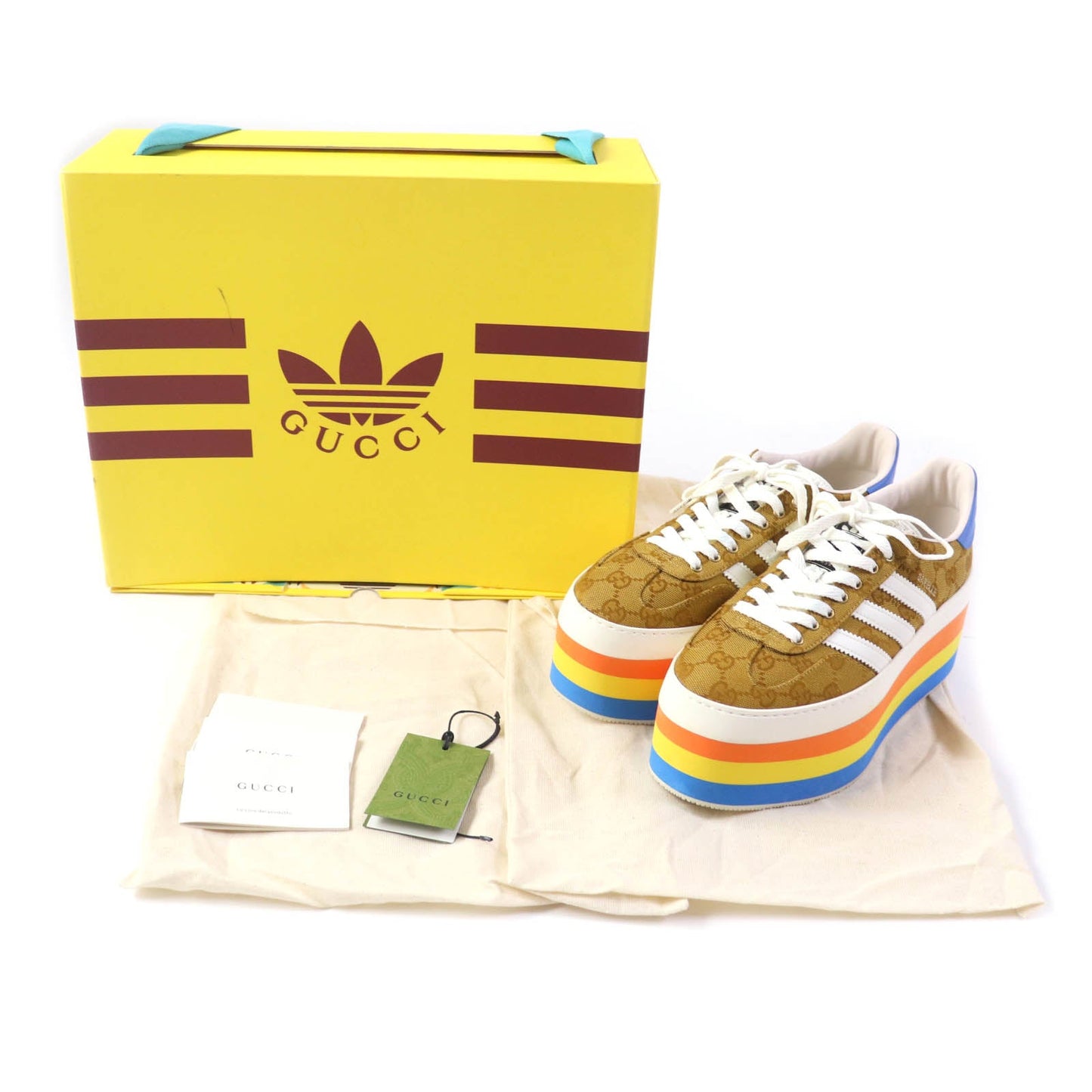 Luxury Gucci Trending 2025 Gazelle GG Canvas Platform Sneakers