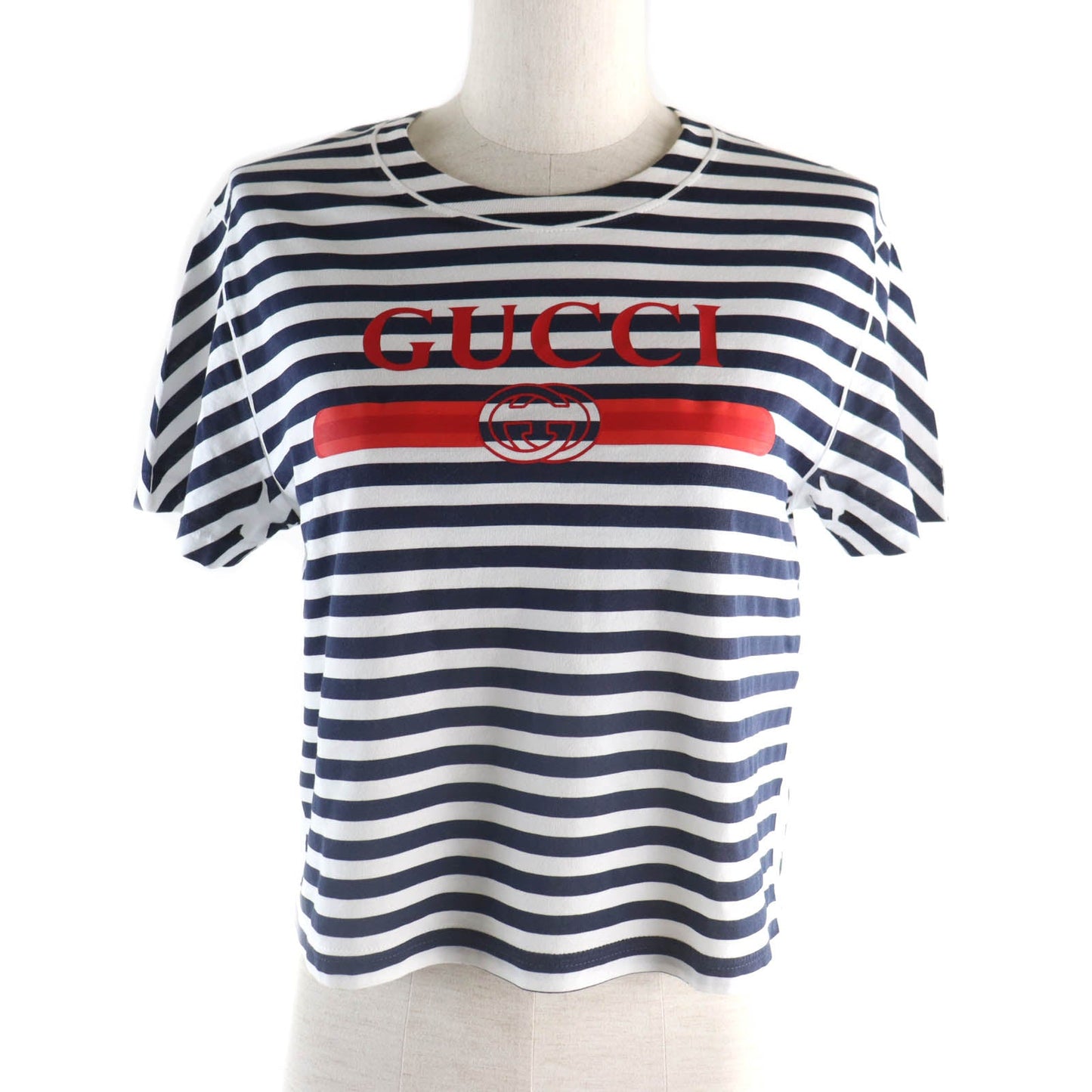 Luxury Gucci Trending 2025 Cotton Logo Print Striped T-shirt XS