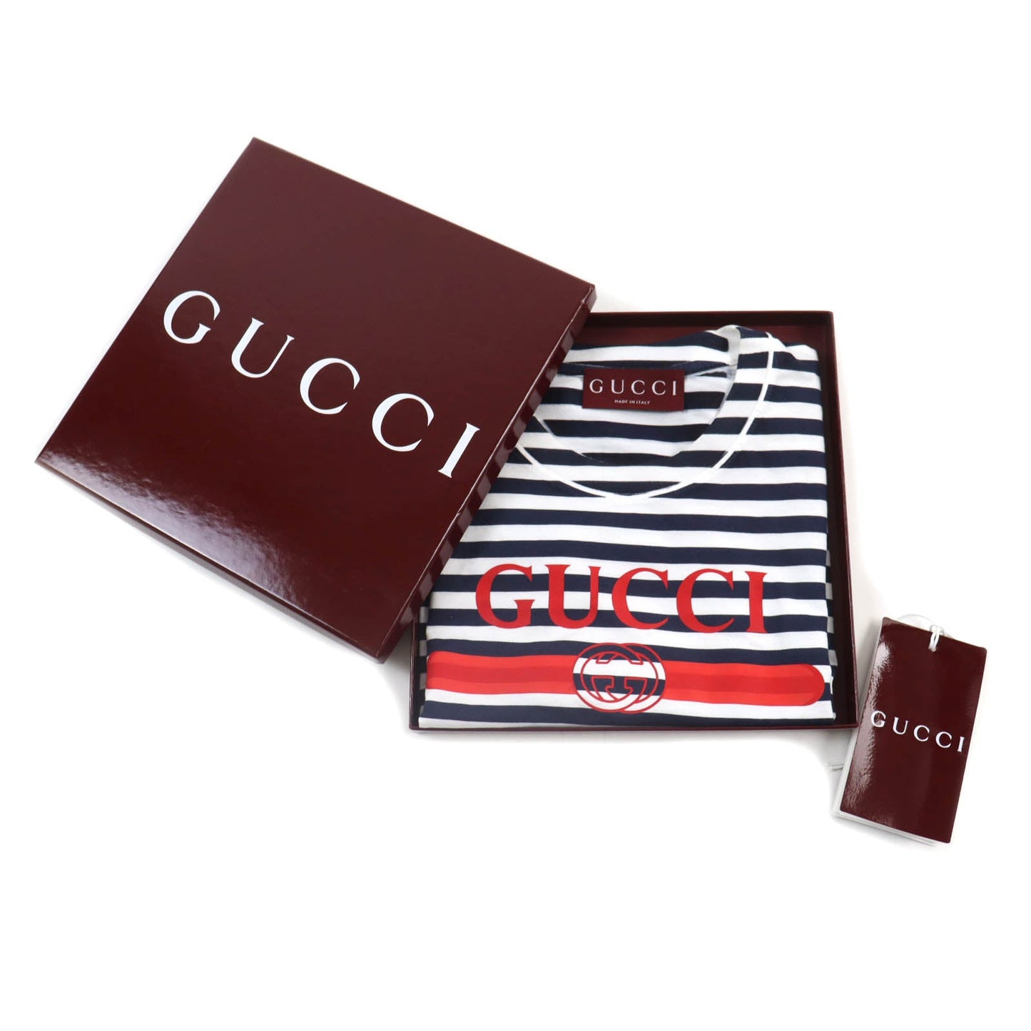 Luxury Gucci Trending 2025 Cotton Logo Print Striped T-shirt XS