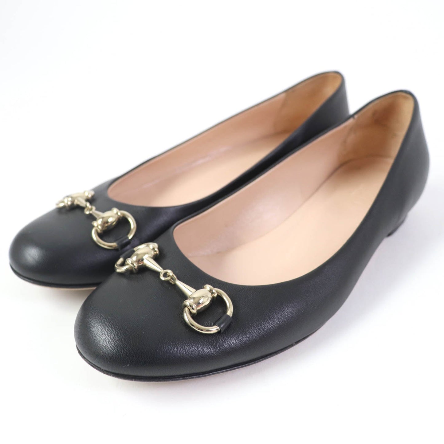 Luxury Gucci Trending 2025 Leather Horsebit Pumps Black Gold 37