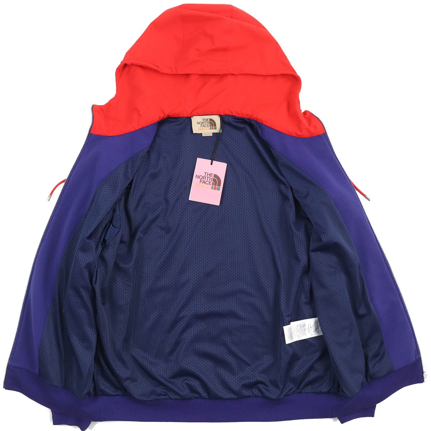 Luxury Gucci Trending 2025 Nylon Logo Zip Hoodie Blue Red M