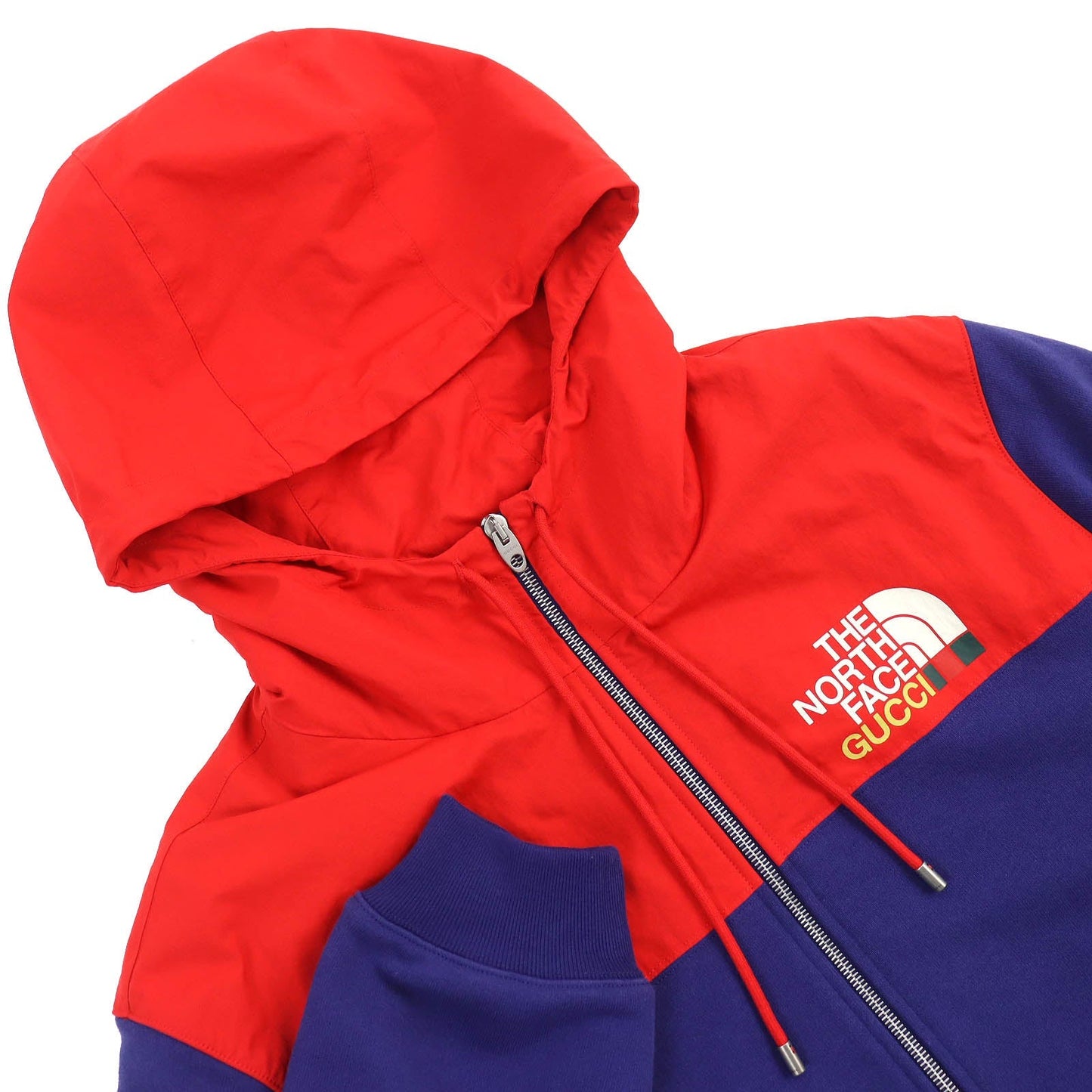 Luxury Gucci Trending 2025 Nylon Logo Zip Hoodie Blue Red M