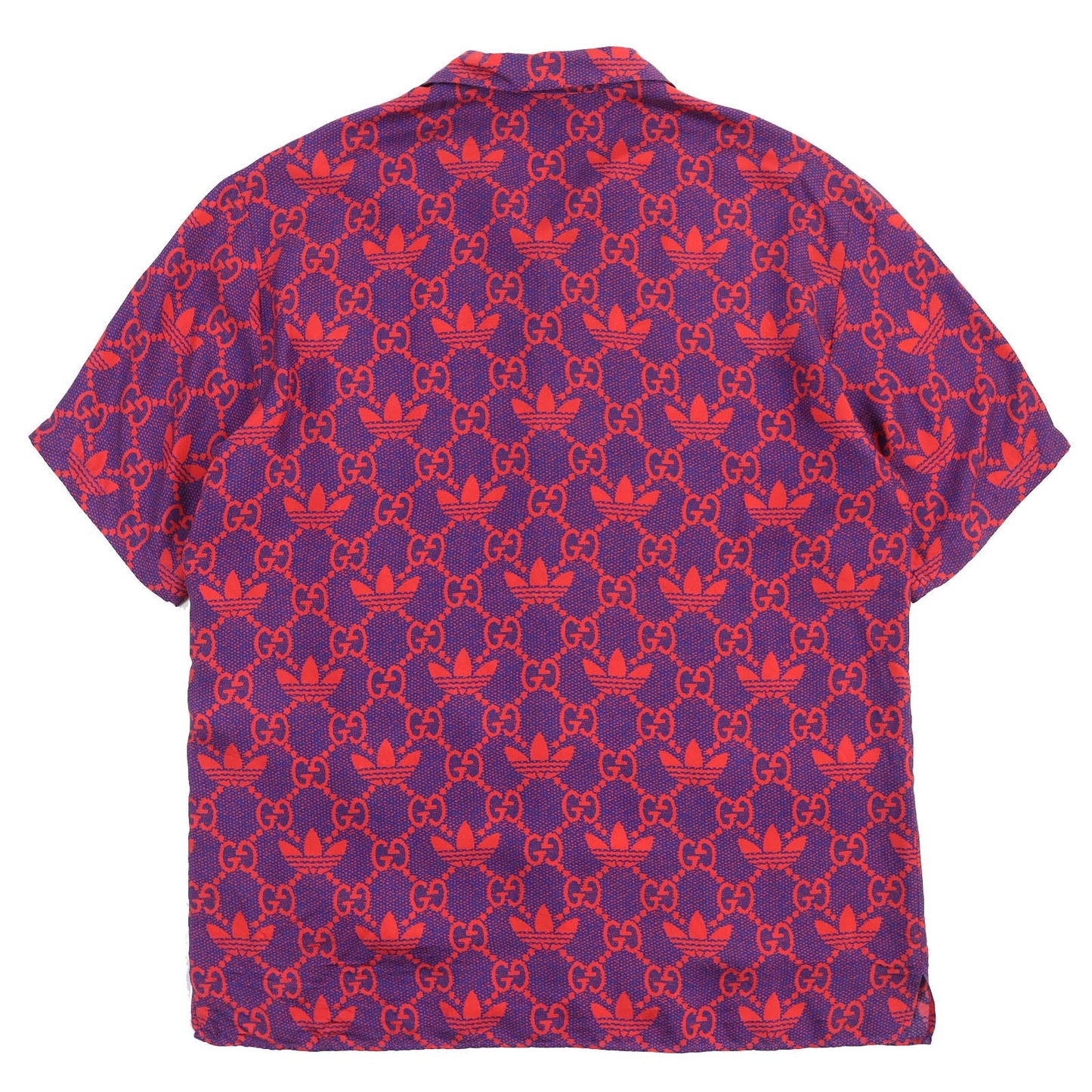 Luxury Gucci Trending 2025 Silk Micro GG Bowling Shirt Red Purple