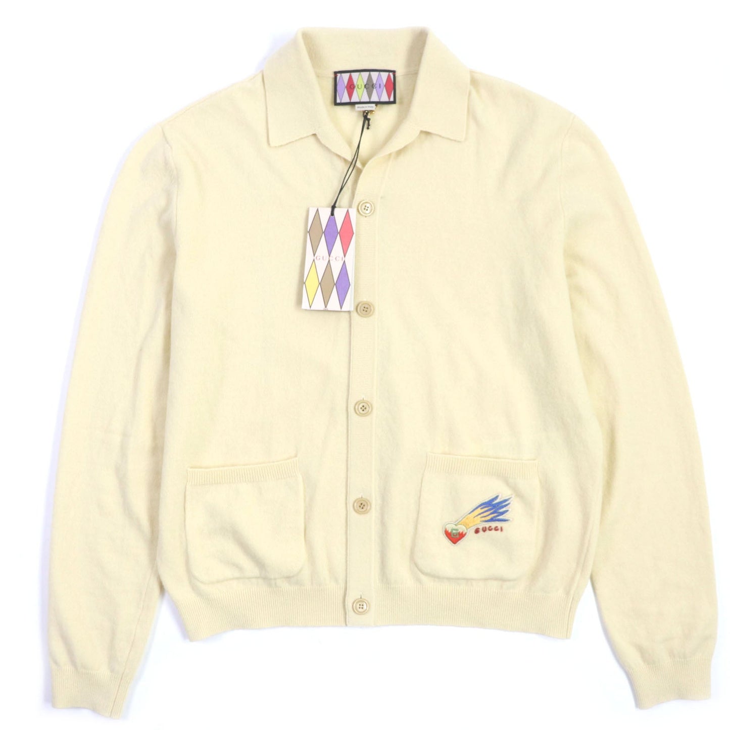 Luxury Gucci Trending 2025 Lovelight Wool Knit Cardigan Beige M