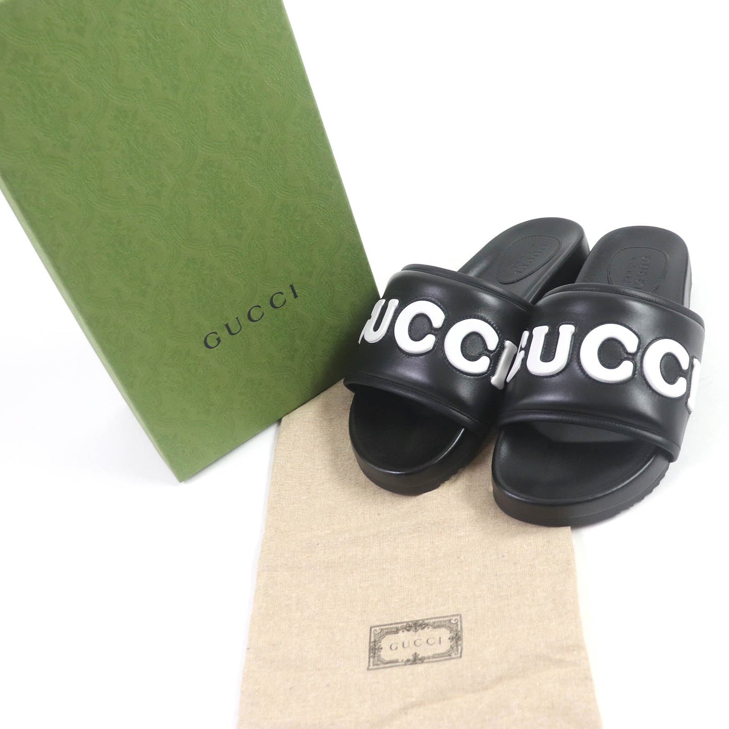 Luxury Gucci Trending 2025 Logo Slide Shower Sandals Black