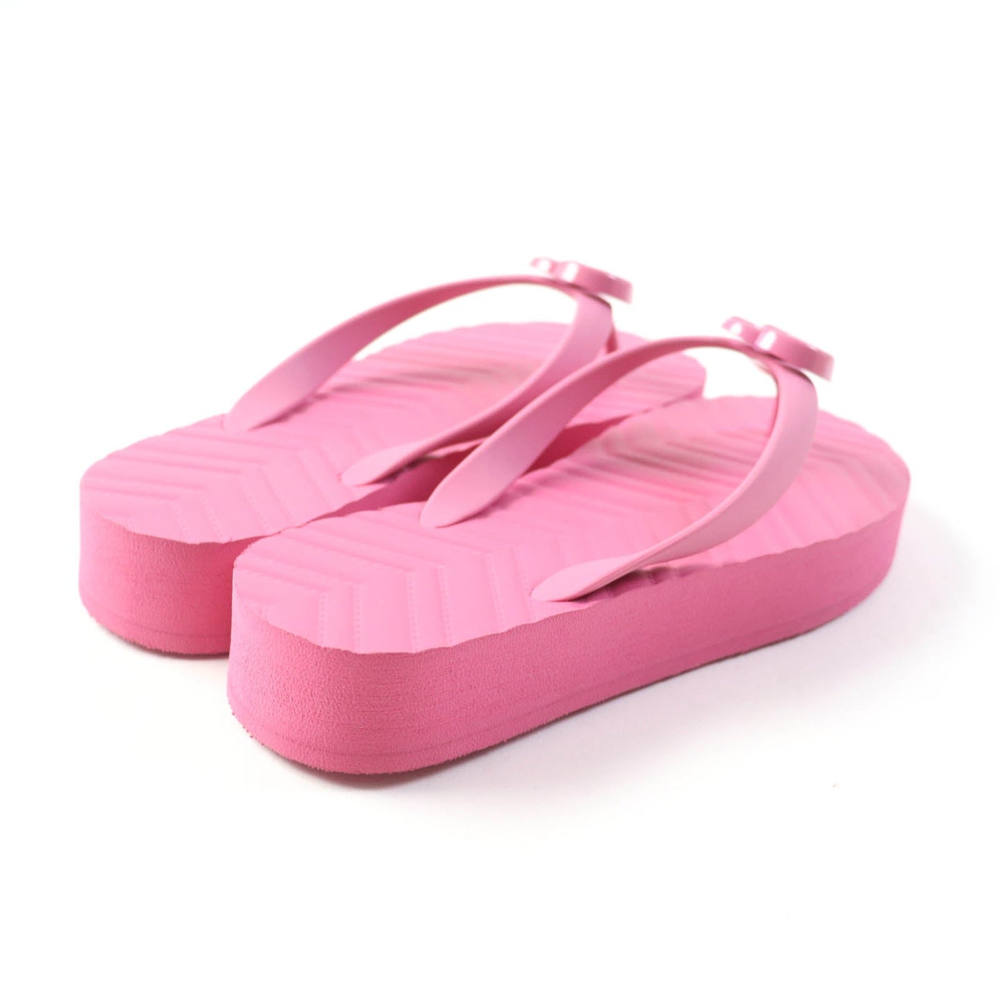 Luxury Gucci Trending 2025 Chevron Thong Sandals Pink 38 Women