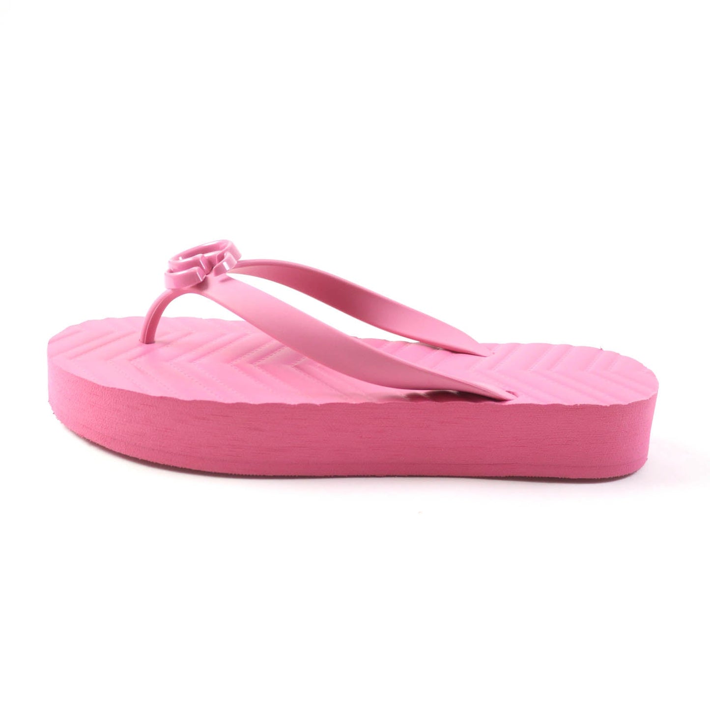 Luxury Gucci Trending 2025 Chevron Thong Sandals Pink 38 Women
