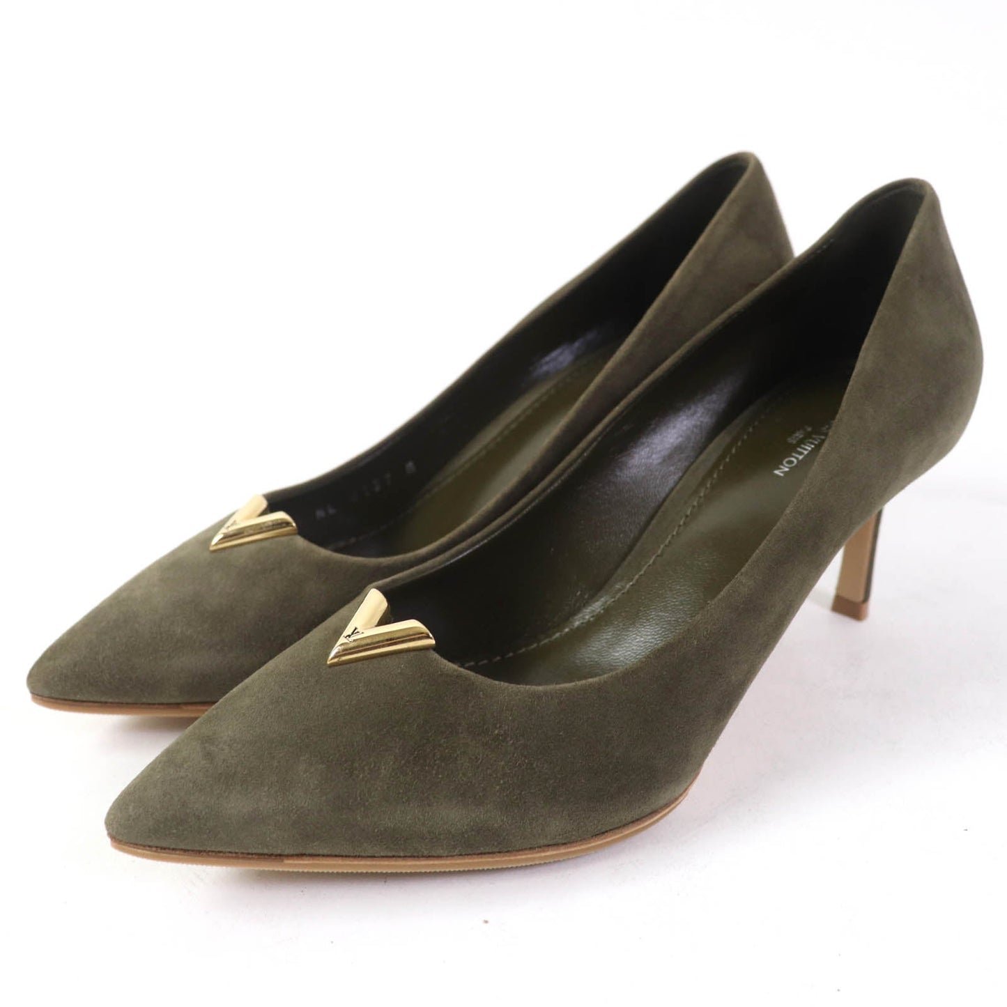 LOUIS VUITTON pumps Main: Suede leather khaki Heartbreaker Line Women 37