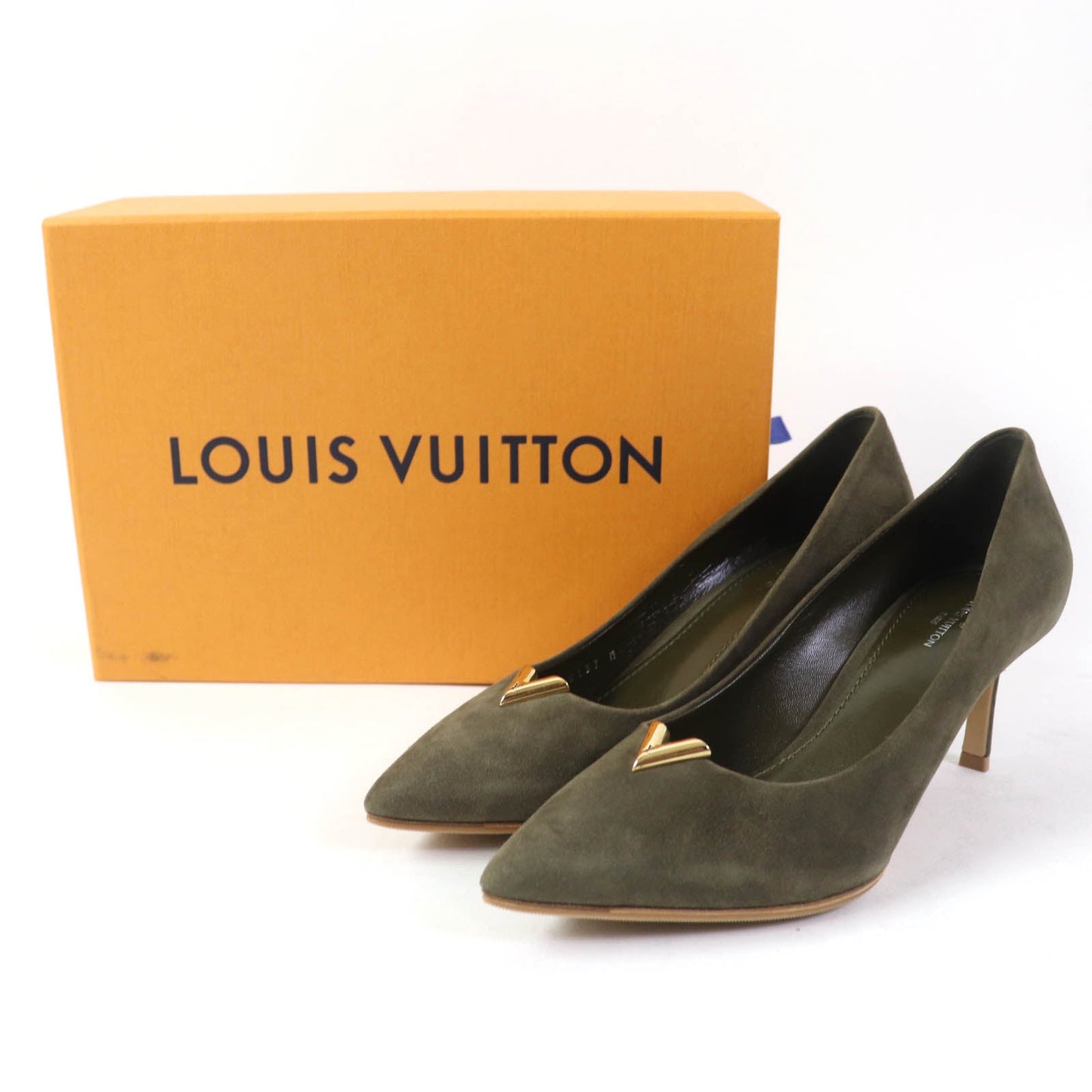 LOUIS VUITTON pumps Main: Suede leather khaki Heartbreaker Line Women 37