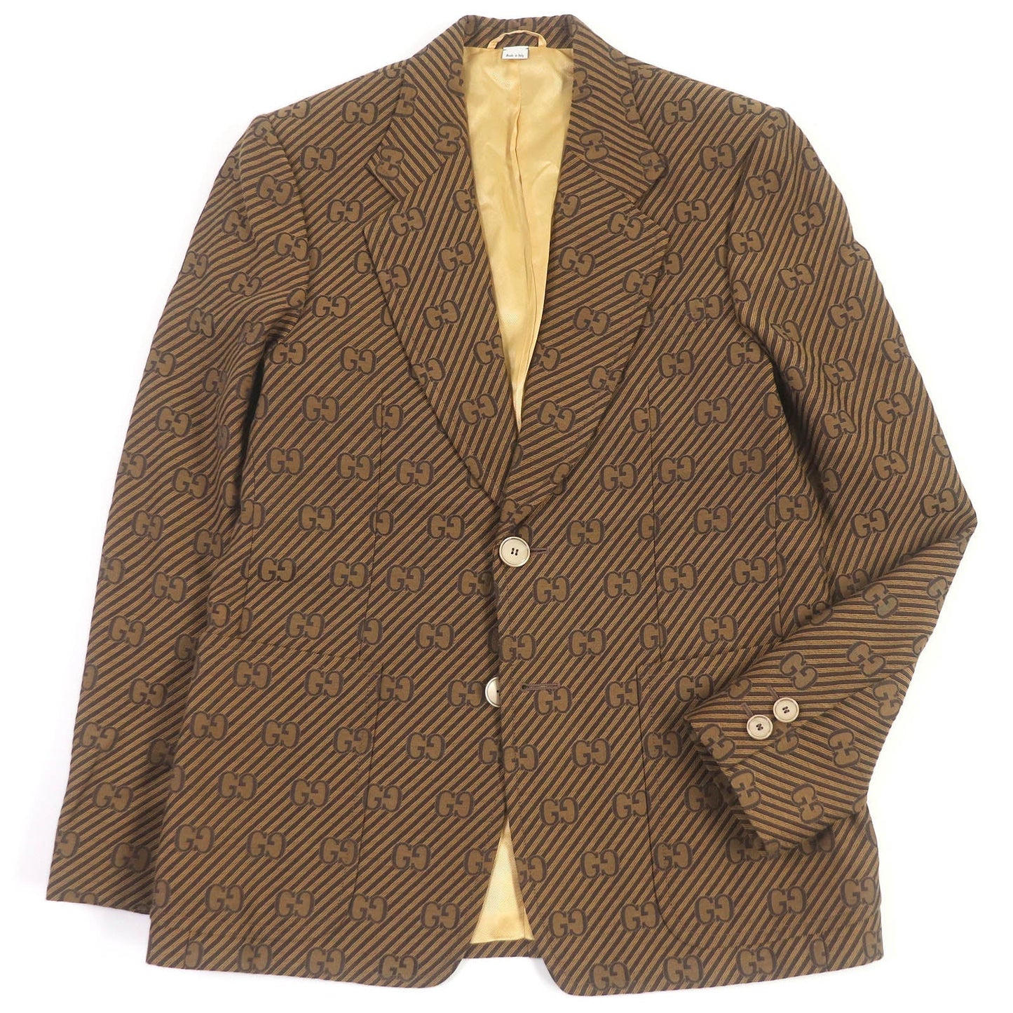 Luxury Gucci Trending 2025 GG Jacquard Striped Blazer Brown
