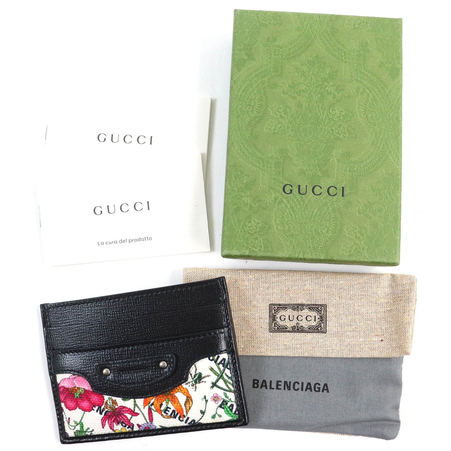 Luxury Gucci Trending 2025 Floral Leather Card Holder 681709