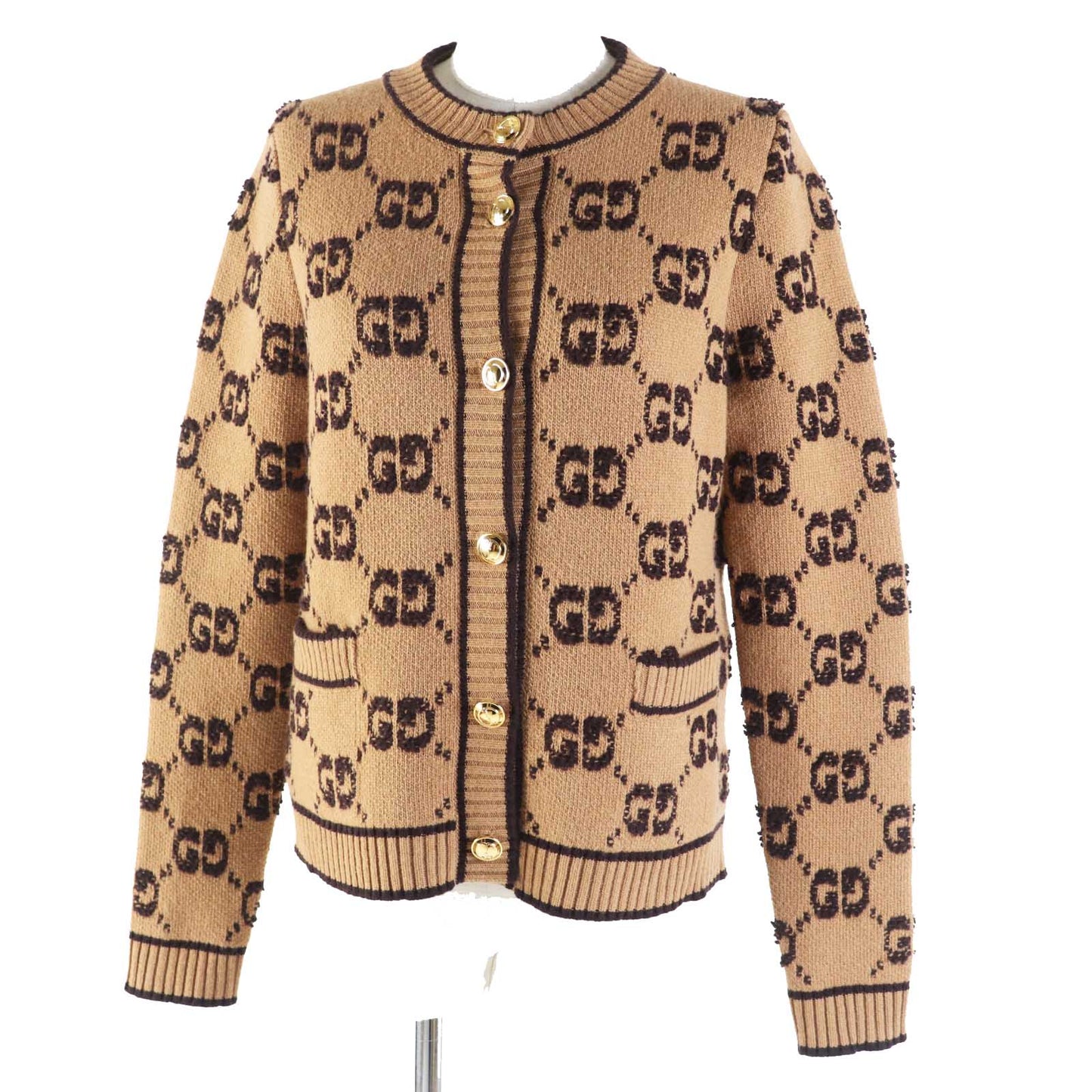 Luxury Gucci Trending 2025 GG Wool Jacquard Cardigan Brown S