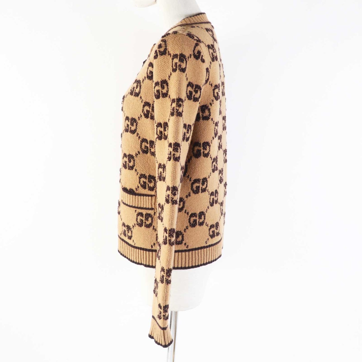 Luxury Gucci Trending 2025 GG Wool Jacquard Cardigan Brown S