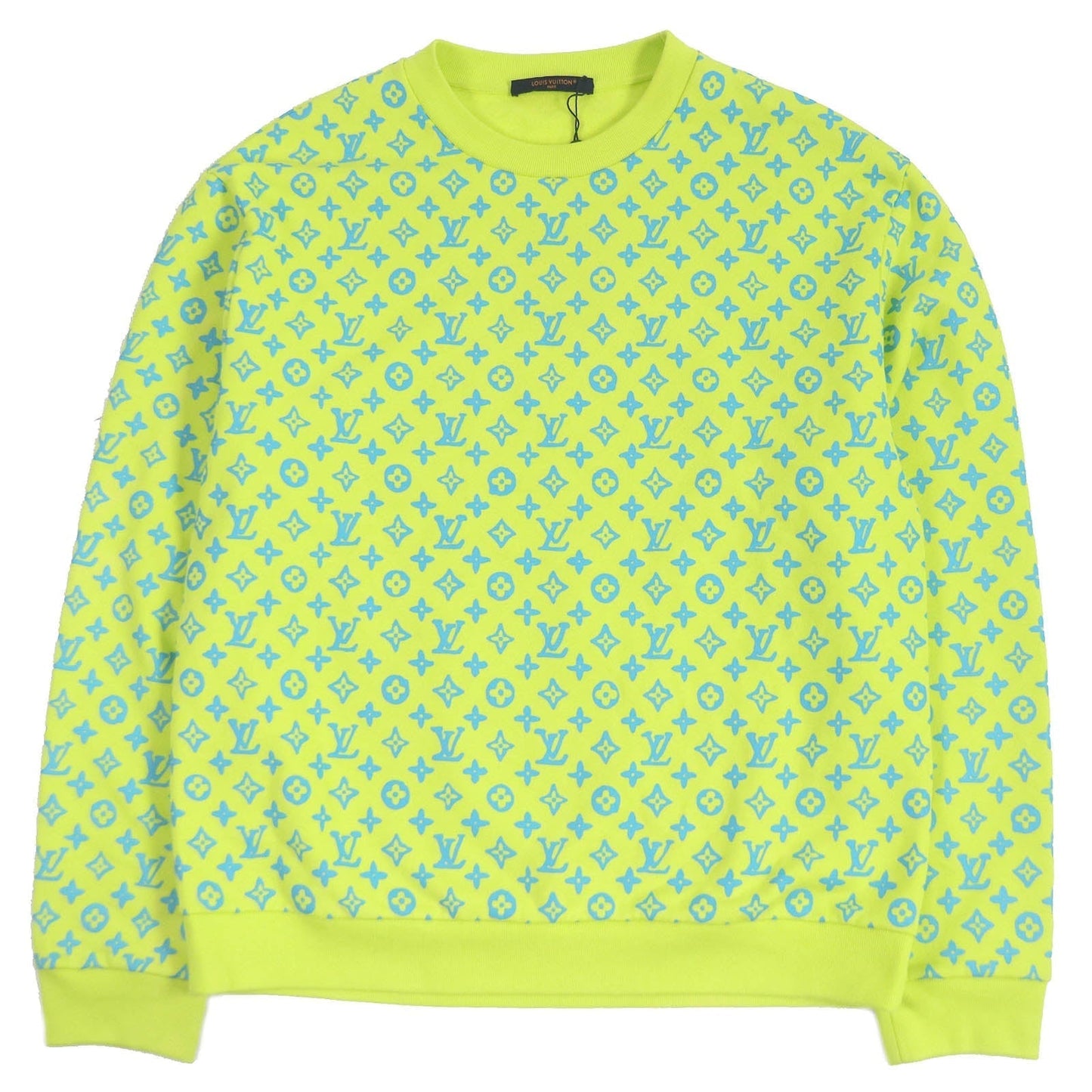 LOUIS VUITTON sweat HOY87W Main: 100% cotton yellow-green mens L
