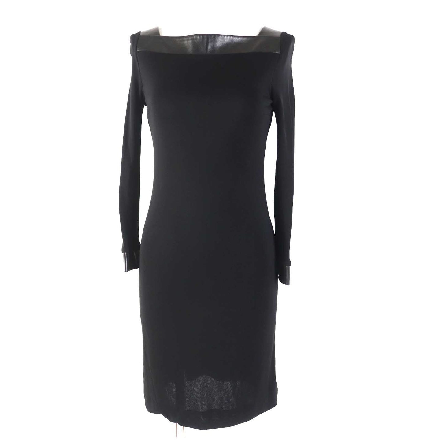 Luxury Gucci Trending 2025 Rayon Lamb Leather Dress Black XS
