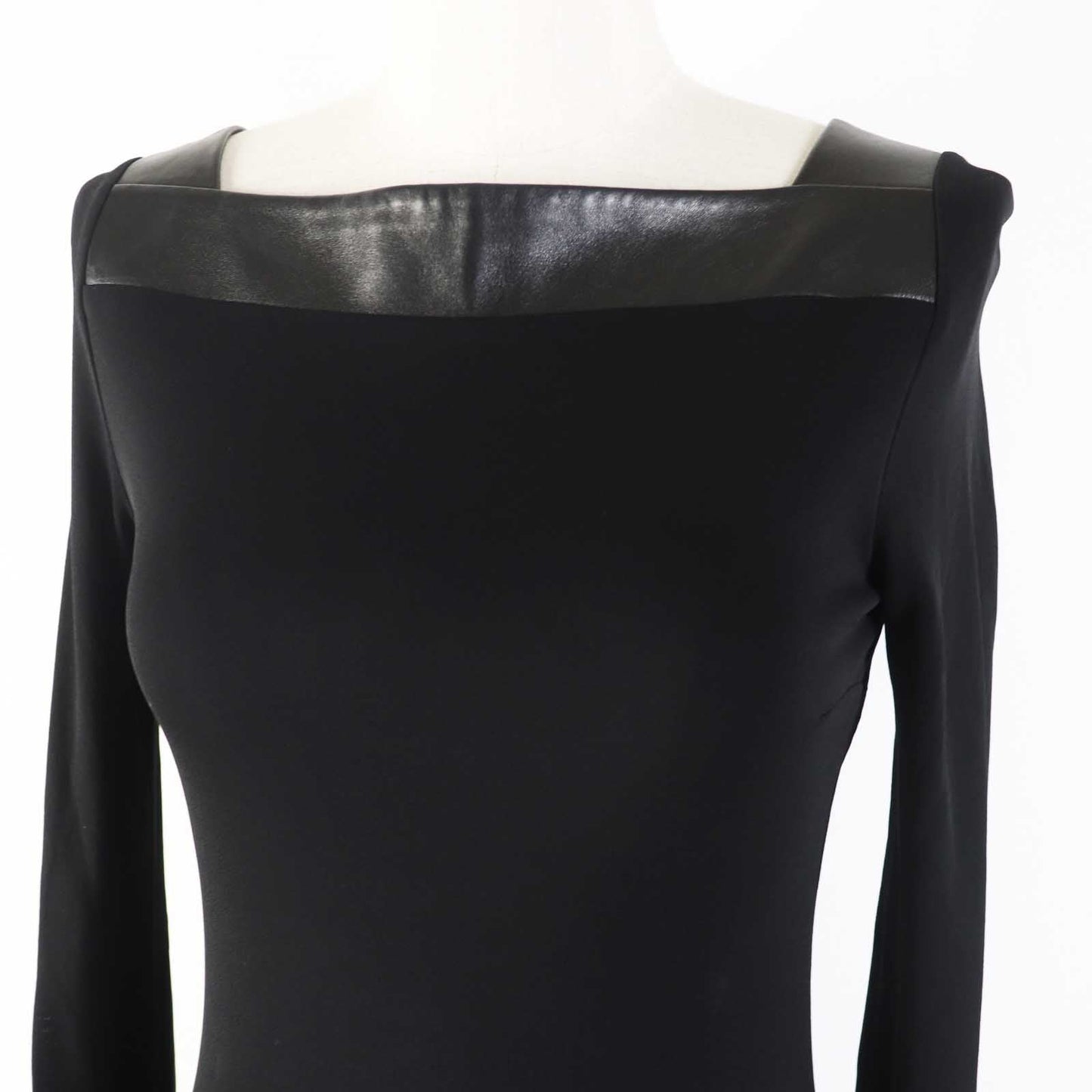 Luxury Gucci Trending 2025 Rayon Lamb Leather Dress Black XS