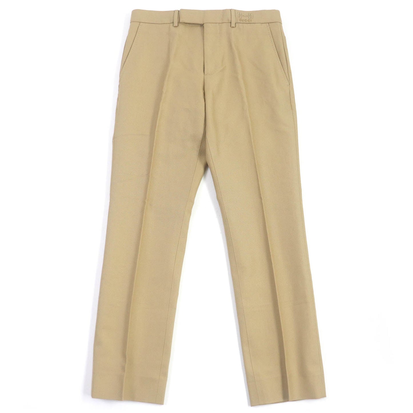 Luxury Gucci Trending 2025 Horsebit Embroidery Chino Pants Beige