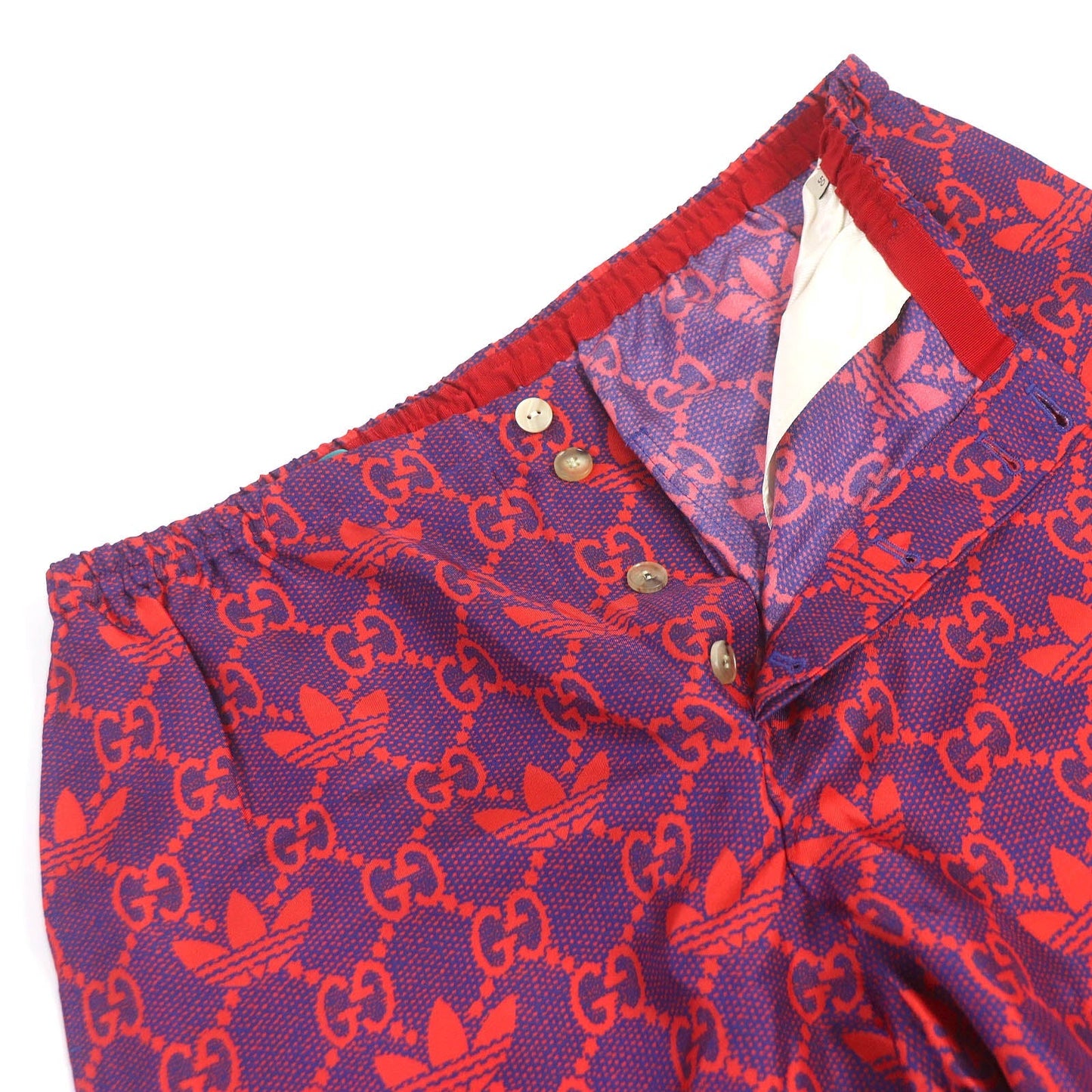 Luxury Gucci Trending 2025 Silk Micro GG Print Shorts Navy Red
