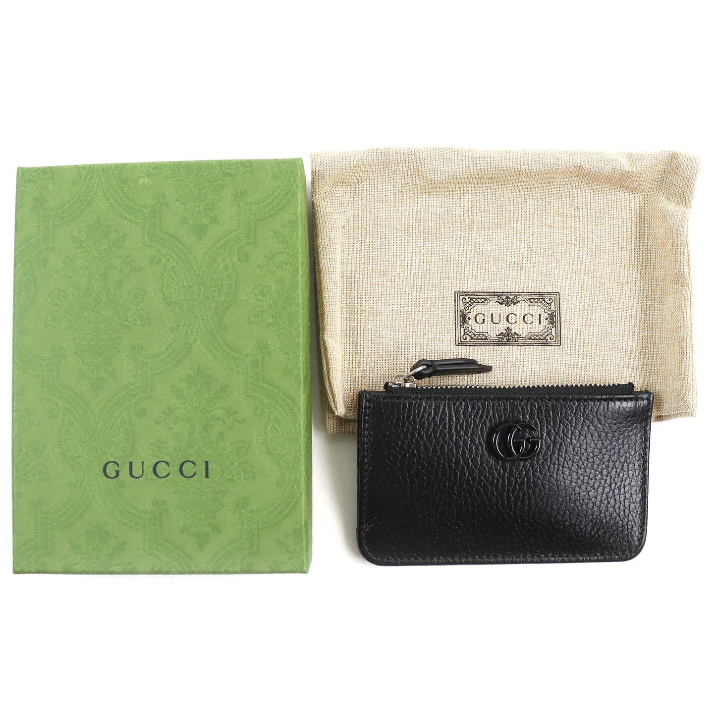 Luxury Gucci Trending 2025 GG Marmont Leather Key Chain Card Case