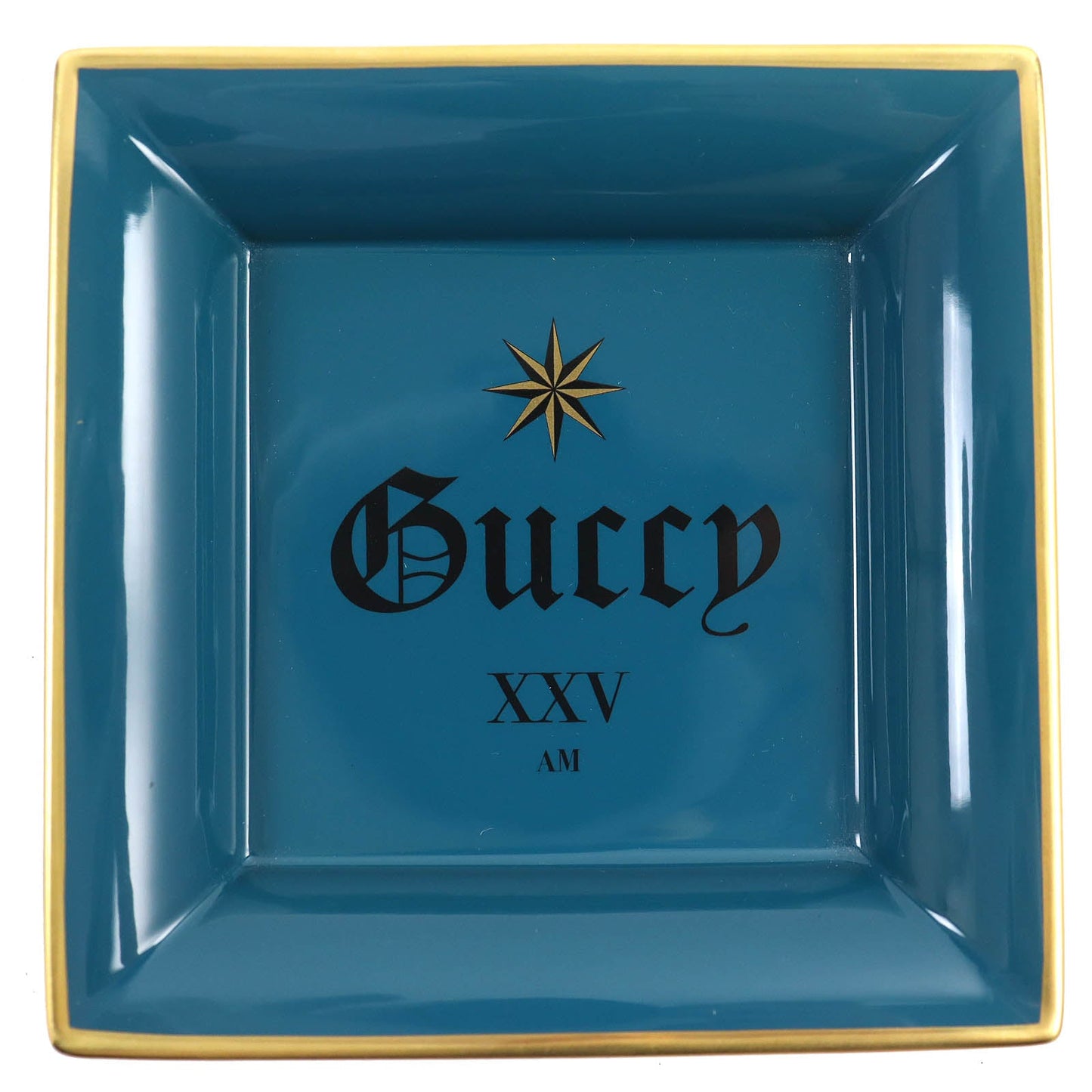 Luxury Gucci Trending 2025 Guccy XXV Porcelain Coin Tray Turquoise