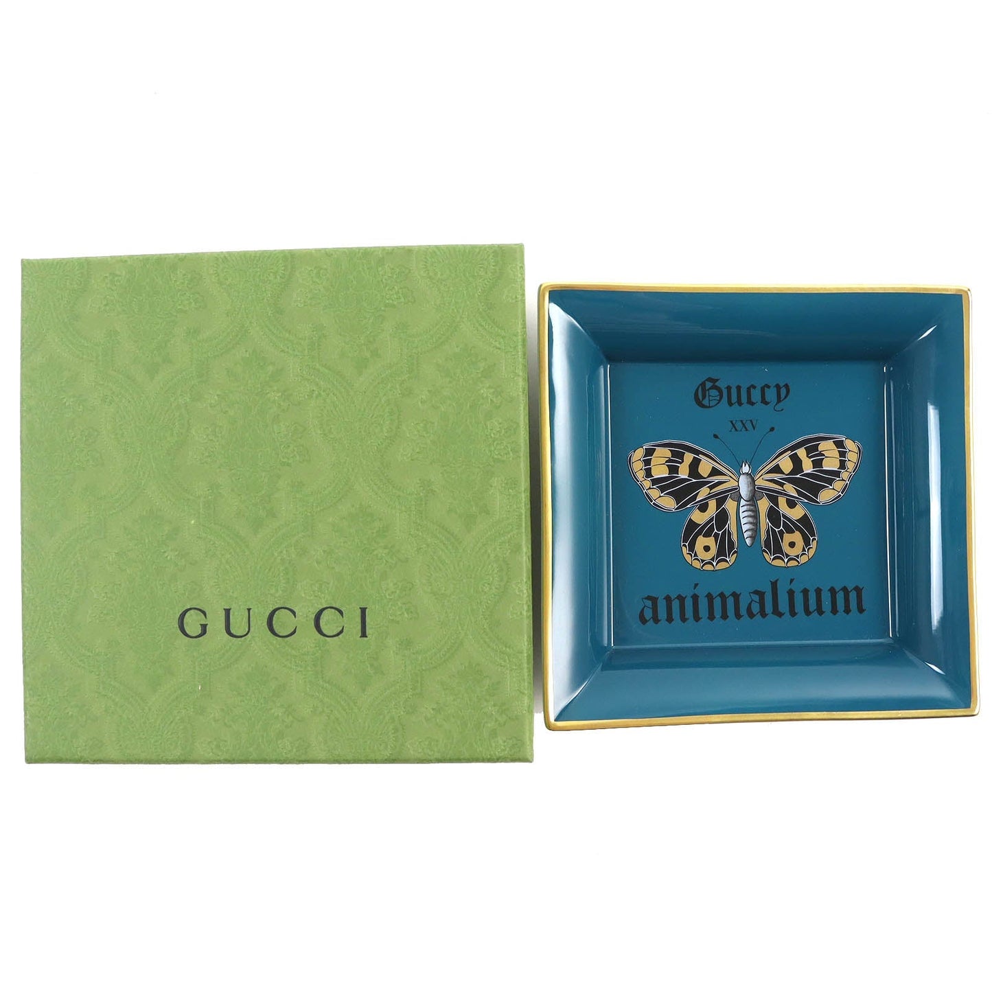 Luxury Gucci Trending 2025 Porcelain Butterfly Coin Tray Turquoise