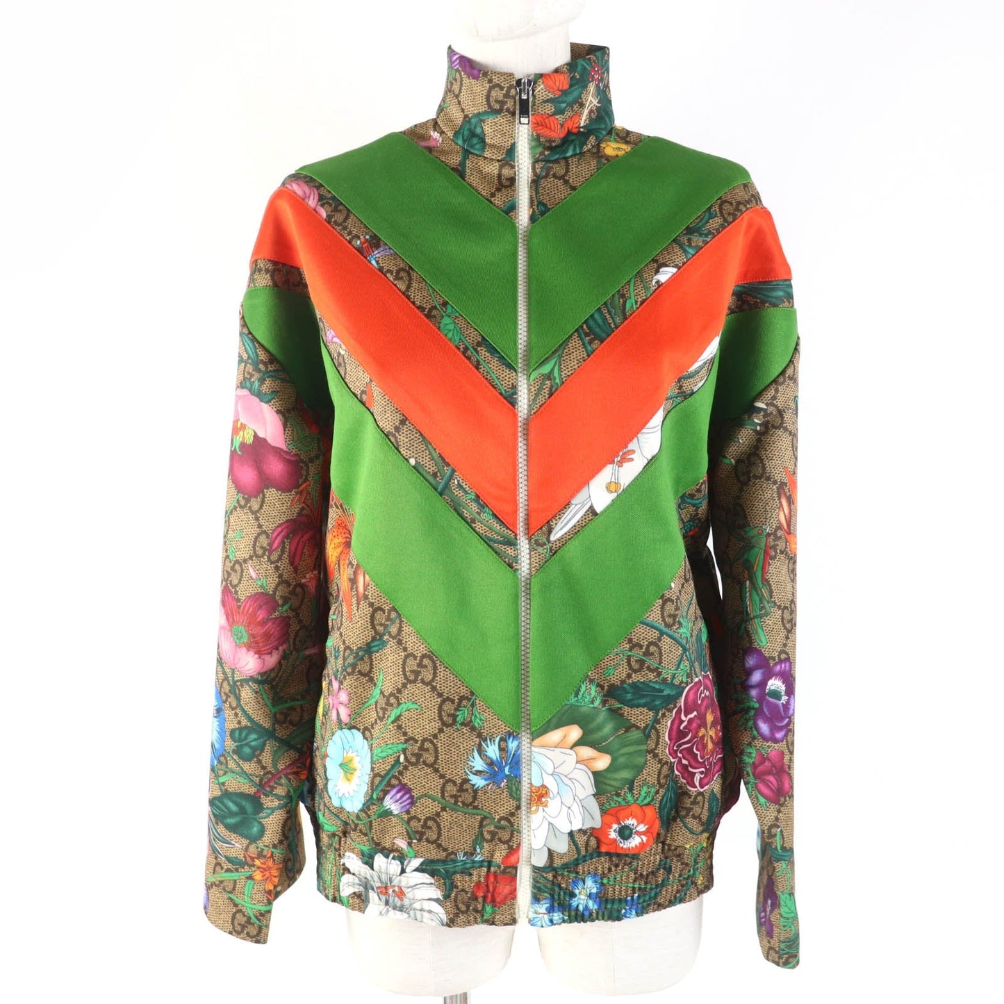 Luxury Gucci Trending 2025 GG Floral Print Zip Up Track Jacket XXS