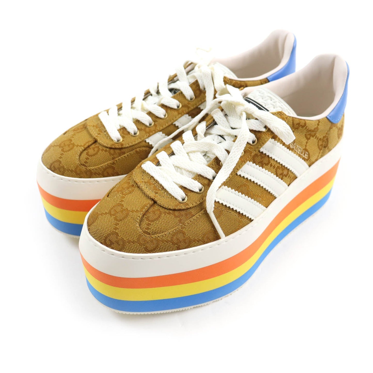 Luxury Gucci Trending 2025 Gazelle GG Canvas Platform Sneakers