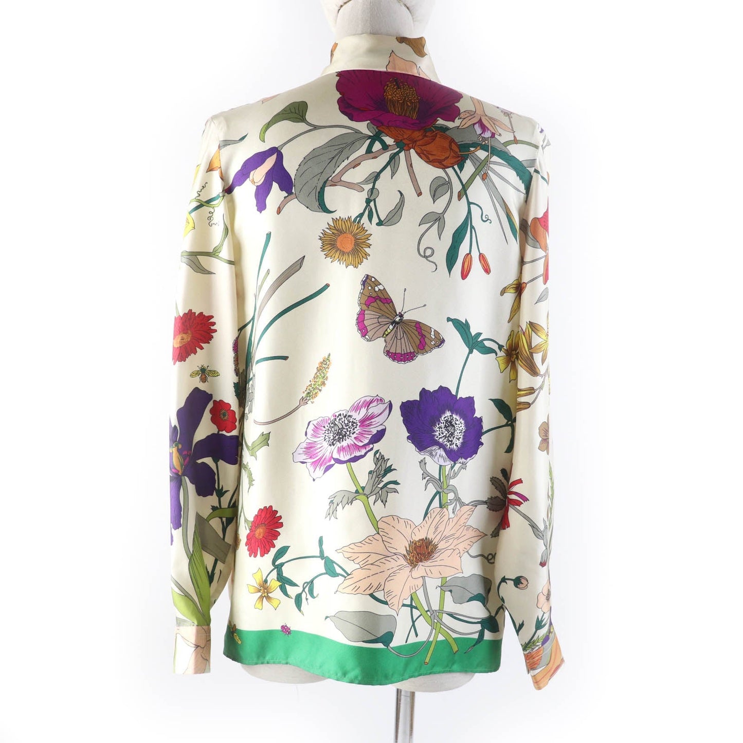 Luxury Gucci Trending 2025 Silk Logo Button Floral Blouse Women