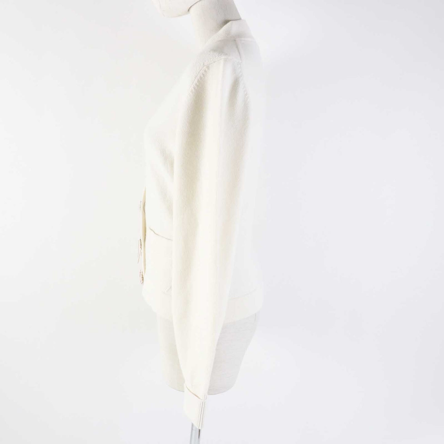 Chanel Cashmere Elastane Knit Cardigan White