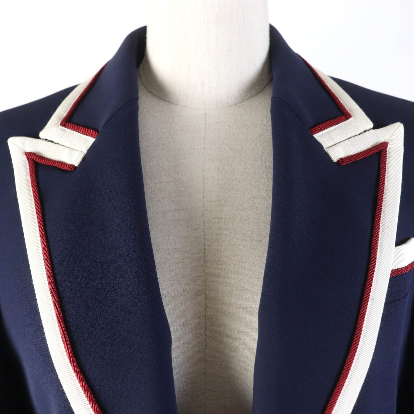 Luxury Gucci Trending 2025 Silk Tailored Jacket Navy 42 Women