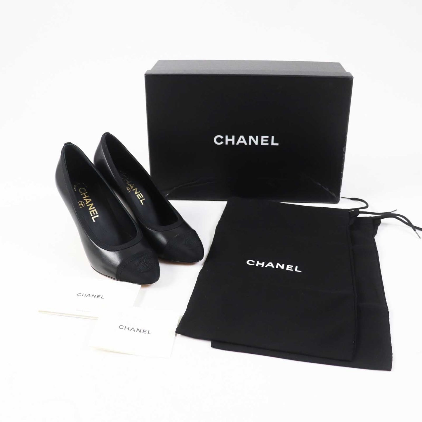 Chanel Lamb Leather Almond Toe Pumps Black