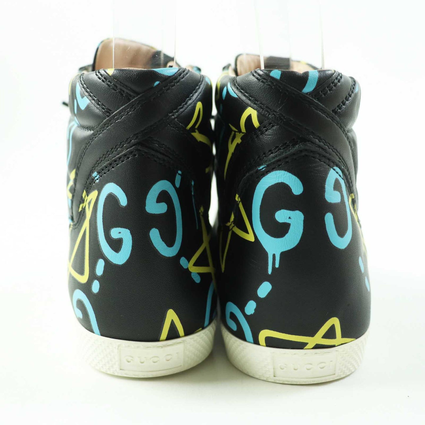 Luxury Gucci Trending 2025 Ghost Leather High Cut Sneakers Black