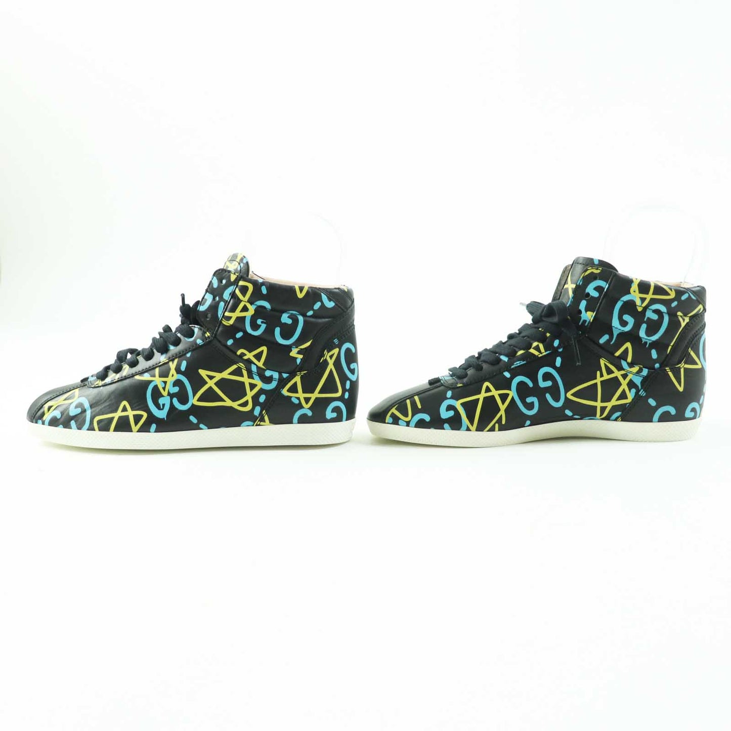 Luxury Gucci Trending 2025 Ghost Leather High Cut Sneakers Black