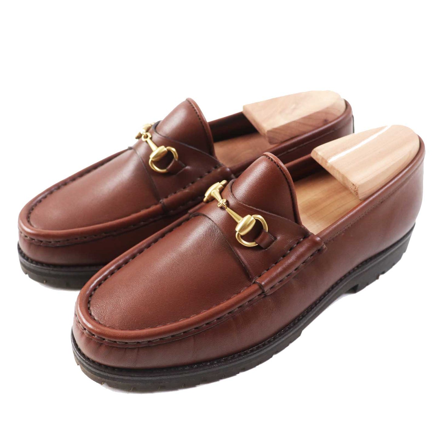 Luxury Gucci Trending 2025 Horsebit Leather Loafers Brown 35.5