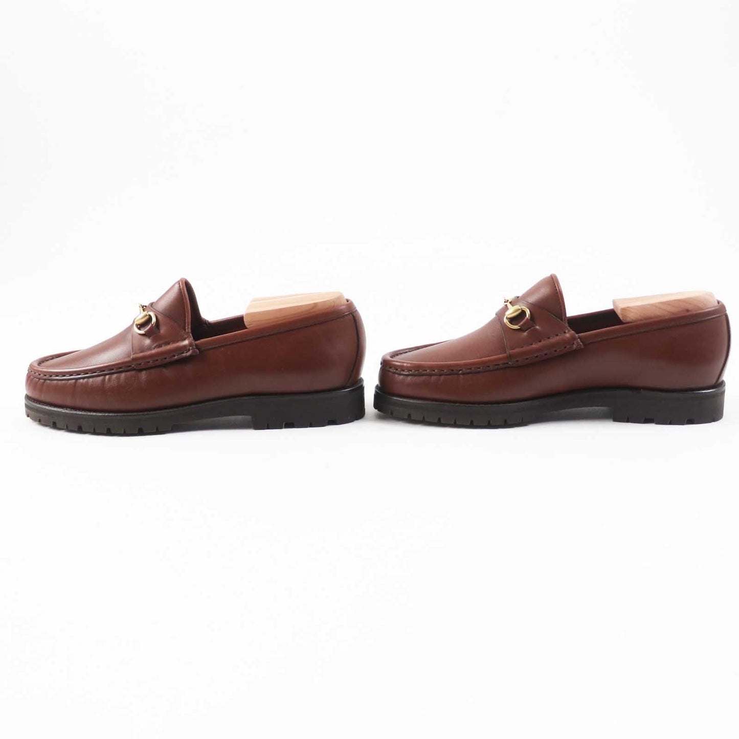 Luxury Gucci Trending 2025 Horsebit Leather Loafers Brown 35.5