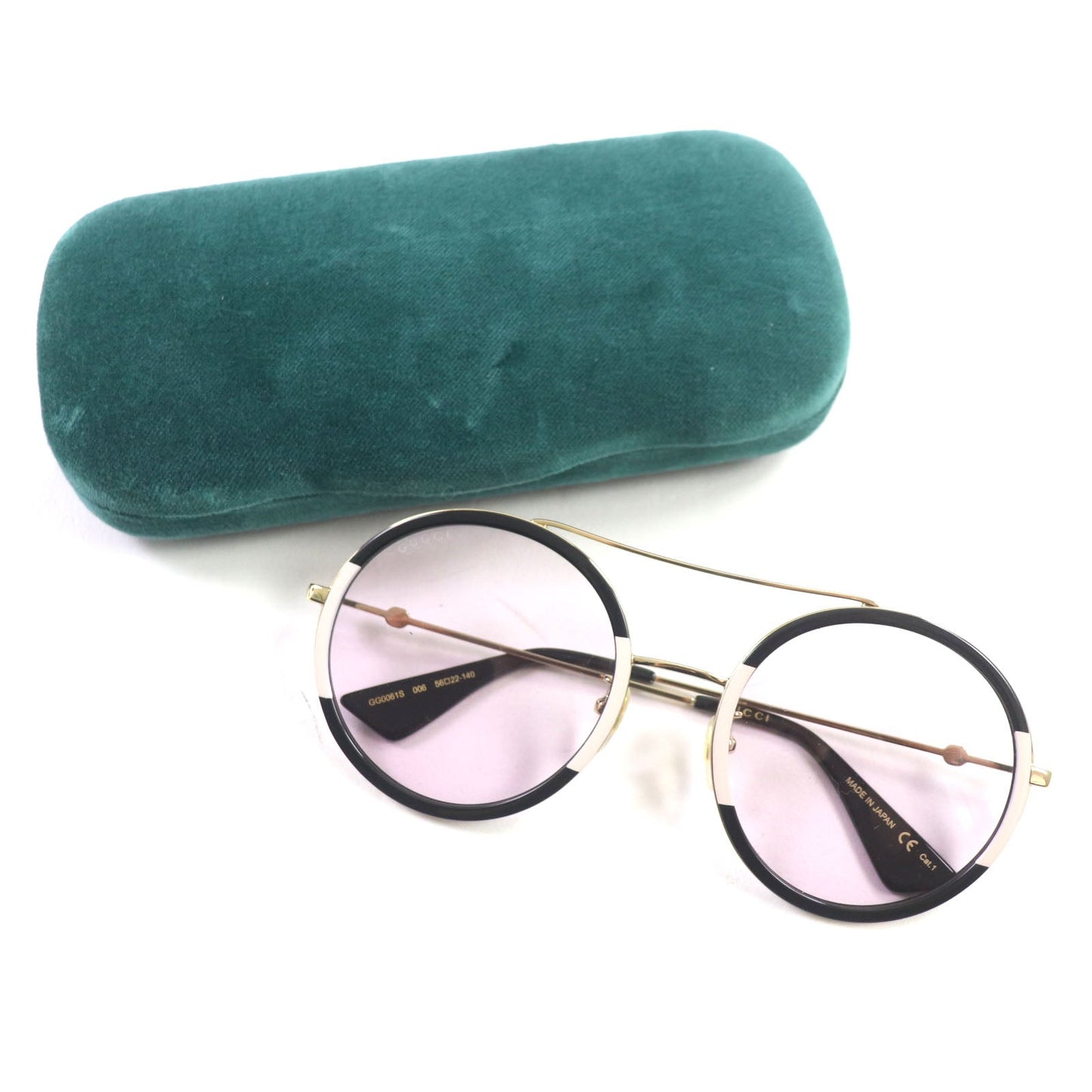 Luxury Gucci Trending 2025 GG0061S Round Sunglasses Black Gold