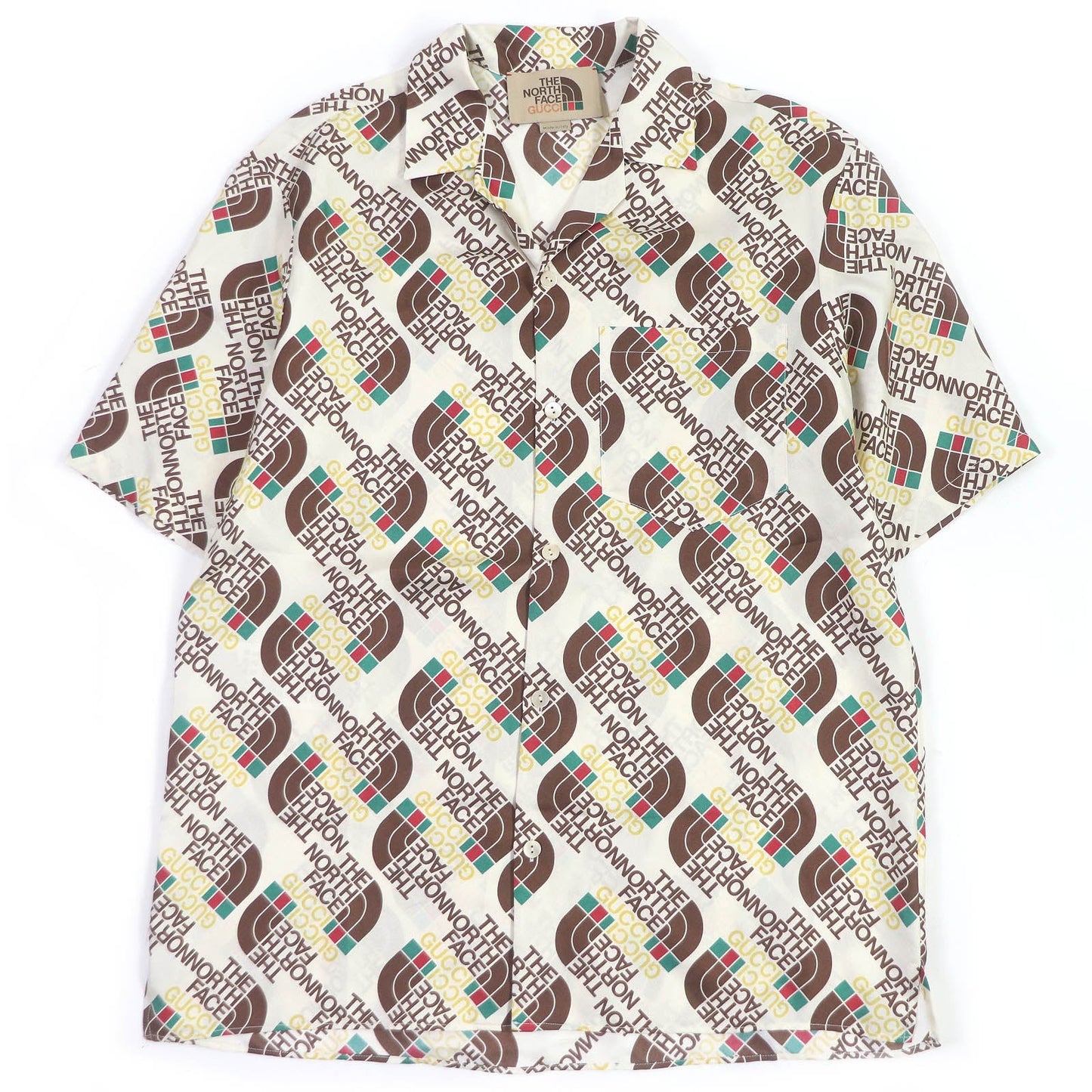 Luxury Gucci Trending 2025 Silk Logo Bowling Shirt Ivory 44