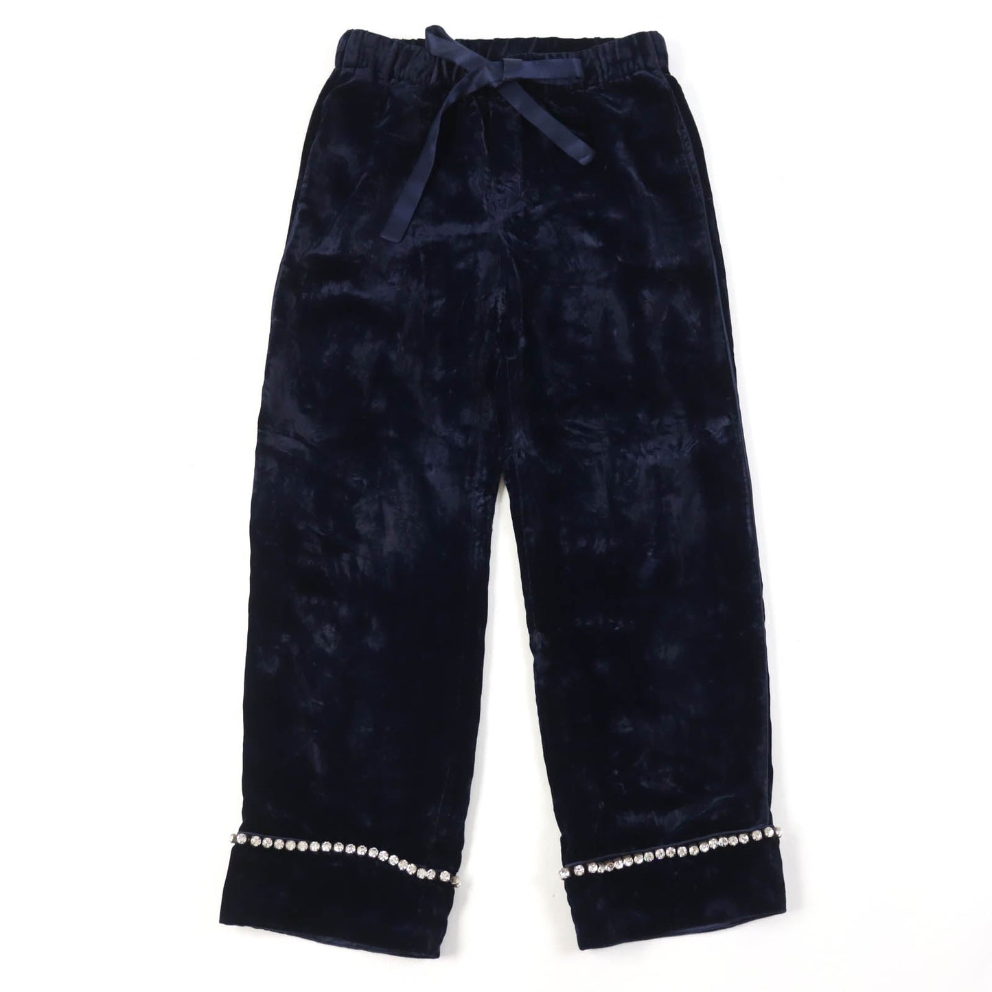 Luxury Gucci Trending 2025 Beaded Velvet Pants Navy 36 Women