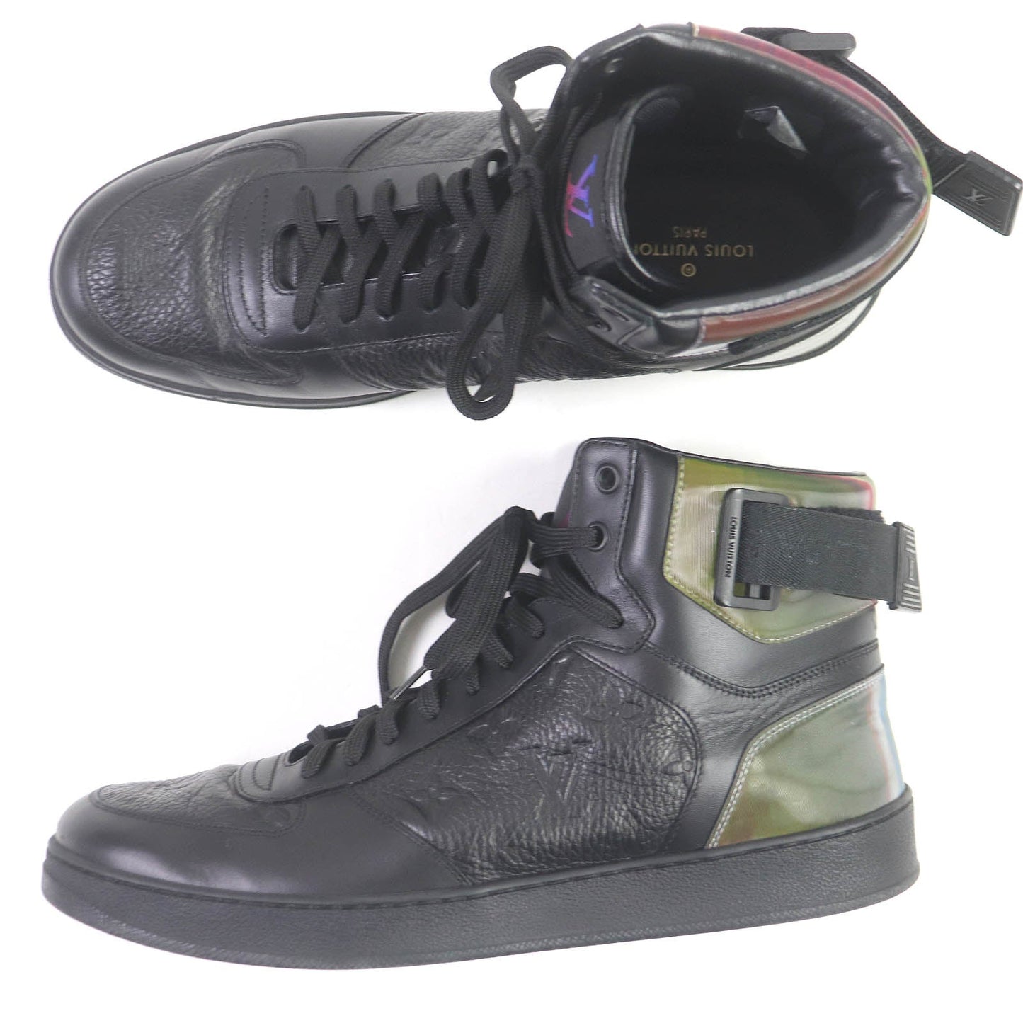 LOUIS VUITTON High cut sneakers Main: Leather black mens 8