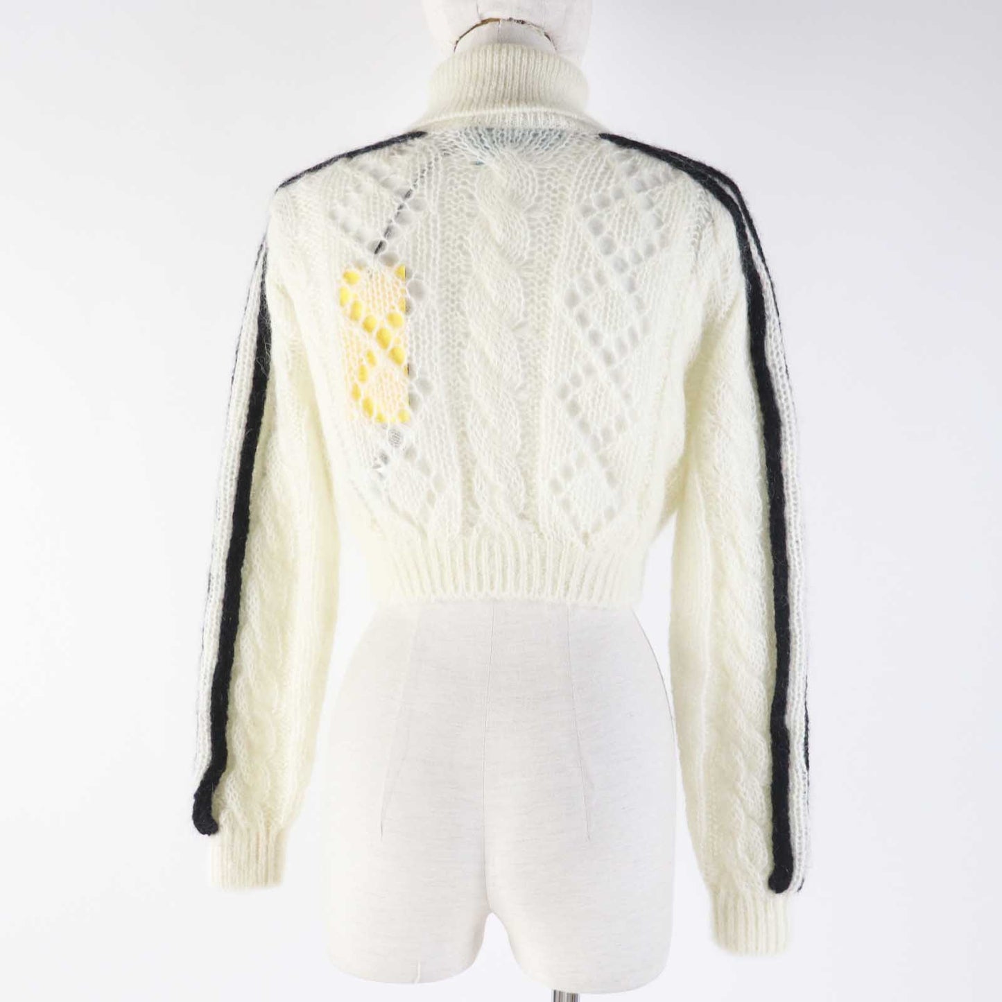 Luxury Gucci Trending 2025 Mohair Nylon Turtleneck Cropped Knit XS