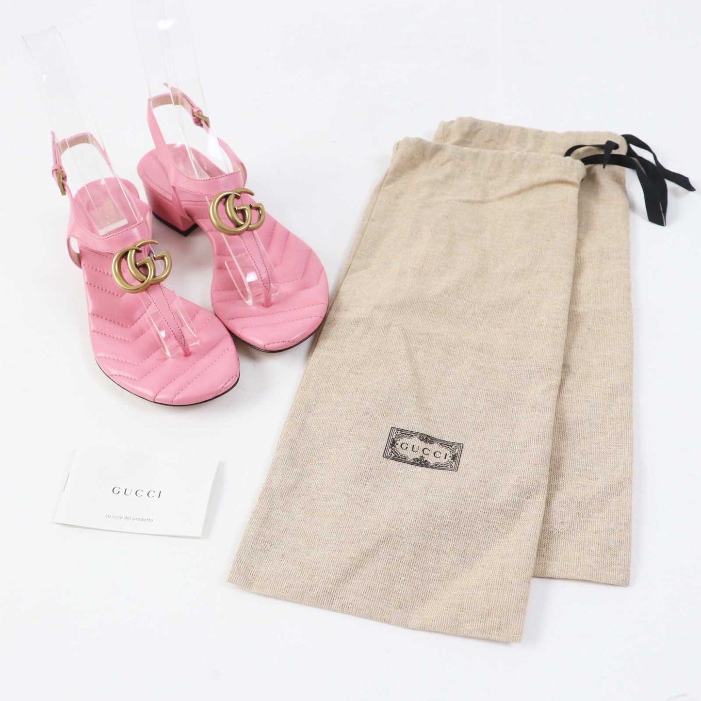 Luxury Gucci Trending 2025 GG Marmont Leather Sandals Pink Gold