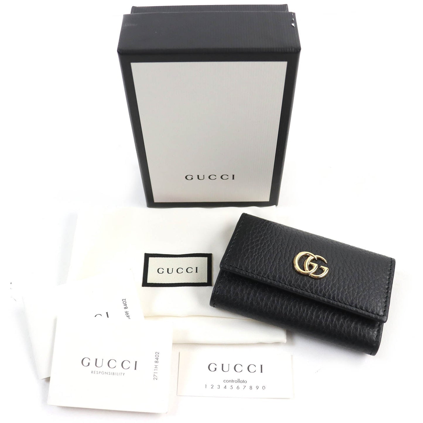 Luxury Gucci Trending 2025 GG Marmont Leather Key Holder 456118