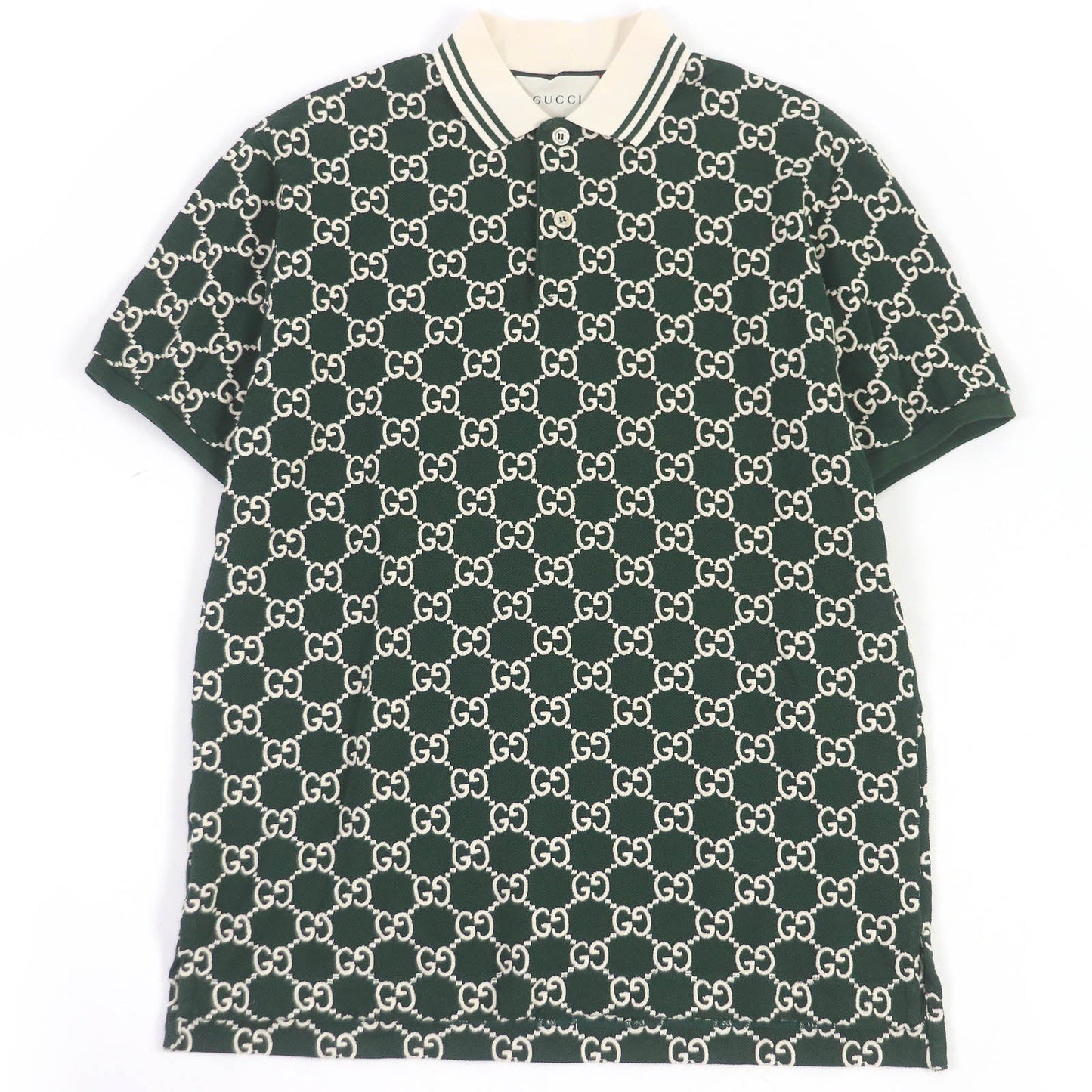 Luxury Gucci Trending 2025 GG Logo Polo Shirt Green S